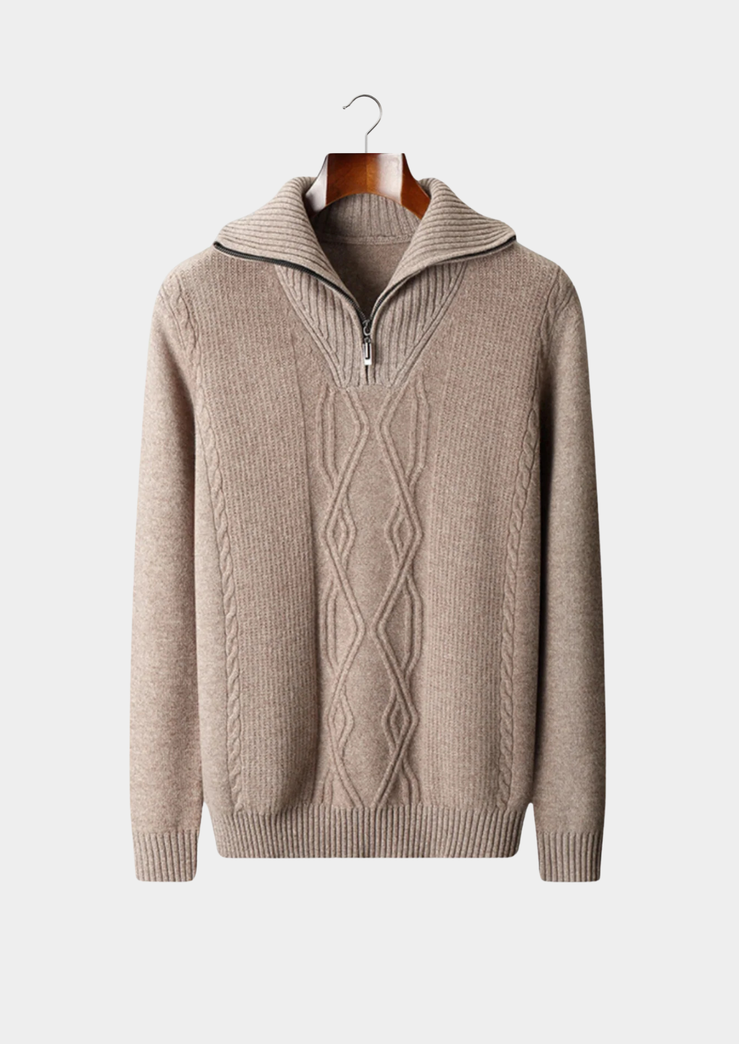 Merino Wool Extra-Fine Half Zip Wool Sweater