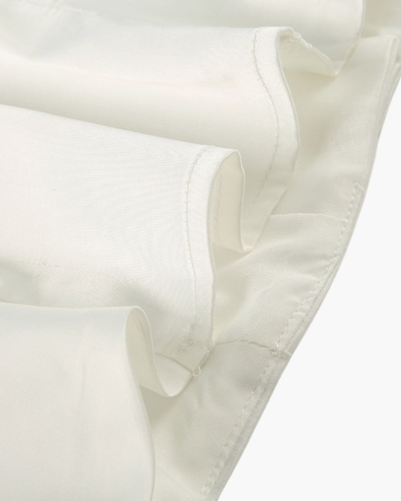 Satin Blouse & Midi Skirt Set Women