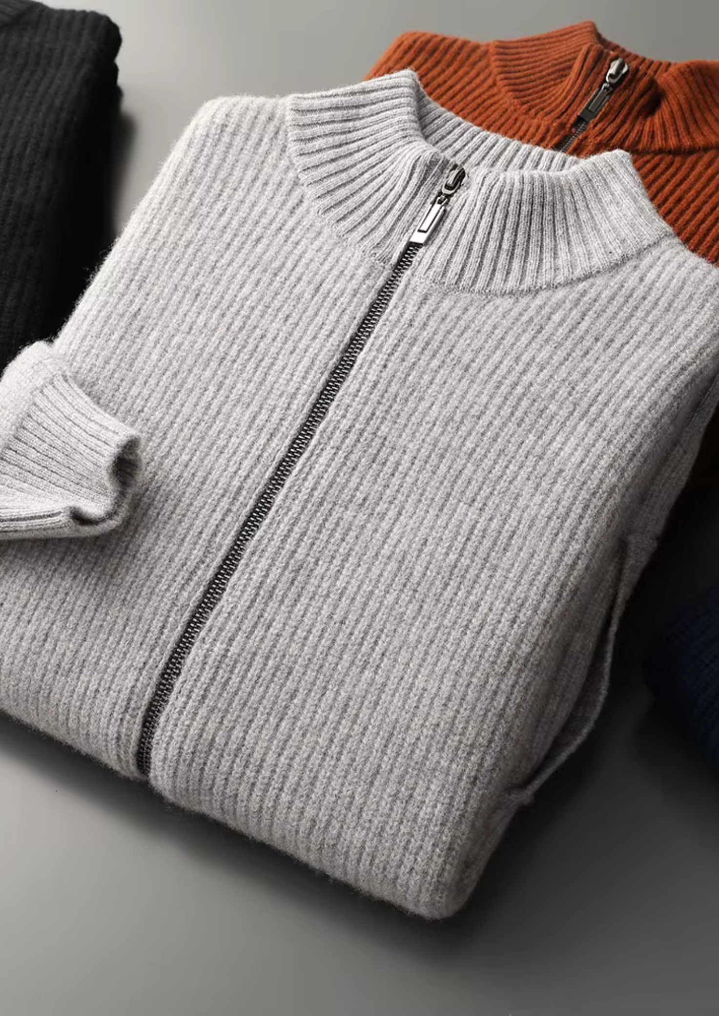 Merino Wool Extra-Fine Ribbed Knit Cardigan
