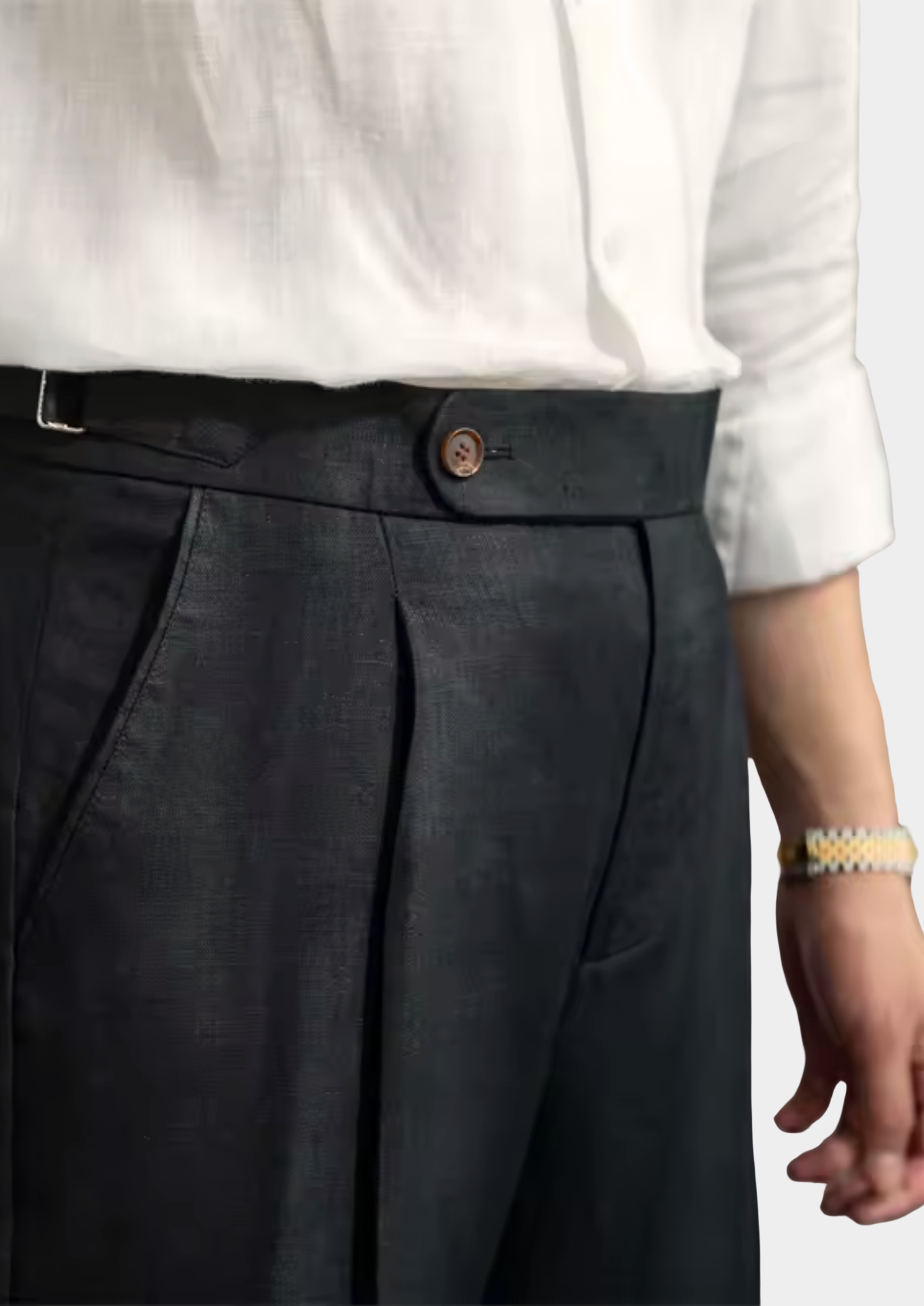 Palermo Pleated Wool Trousers - Black