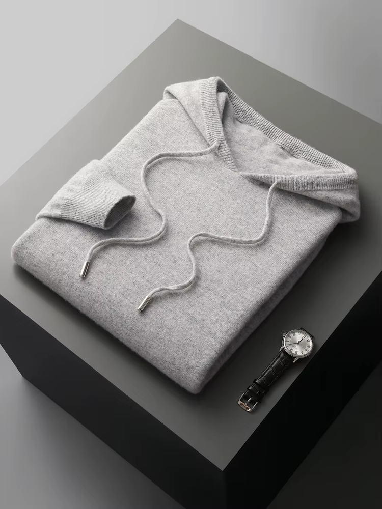 Merino Wool Extra-Fine Casual Zip Hoodie