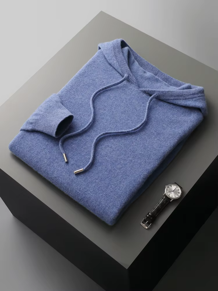 Merino Wool Extra-Fine Casual Zip Hoodie
