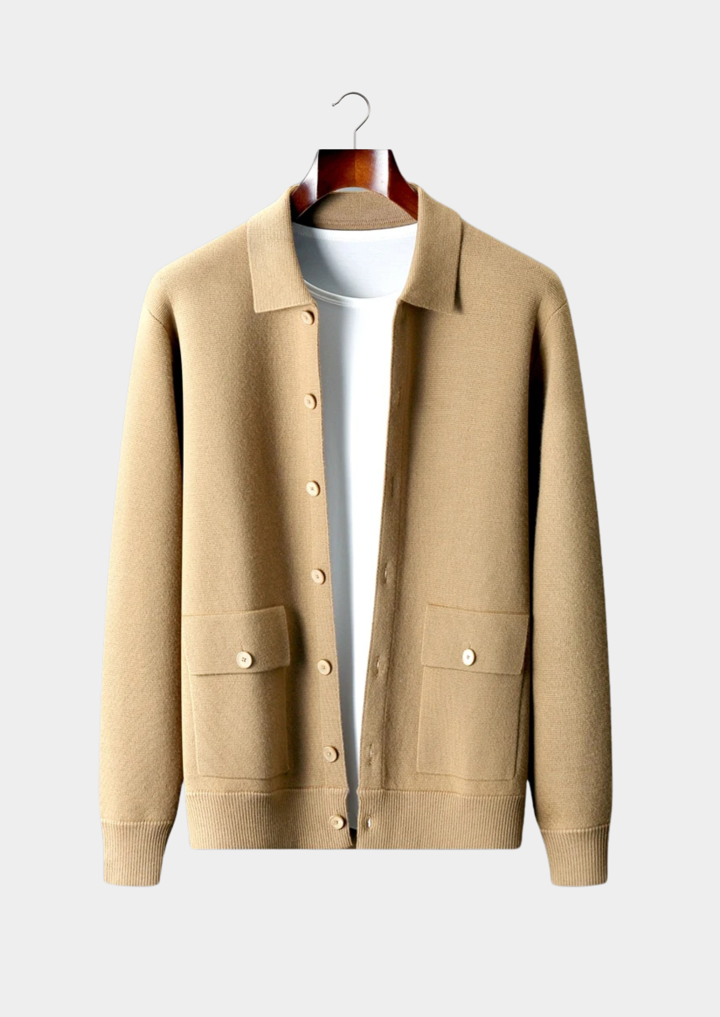 Pure Extra-Fine Merino Wool Button Shirt Jacket