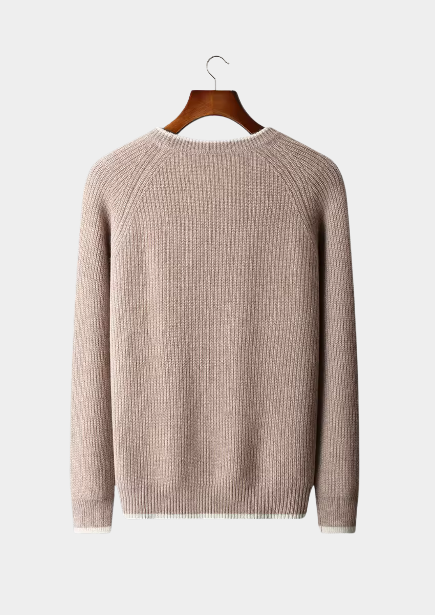 Merino Wool Extra-Fine Crewneck Two-Tone