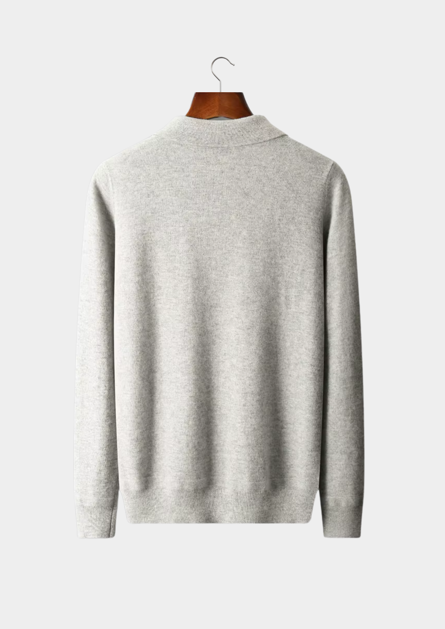 Merino Wool Extra-Fine Half Zip Polo Top