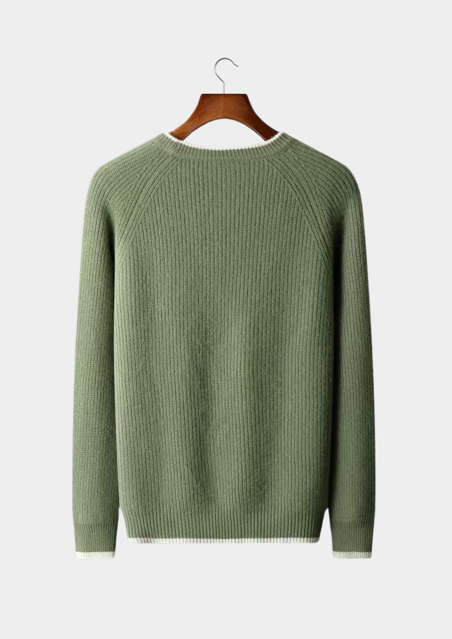 Merino Wool Extra-Fine Crewneck Two-Tone