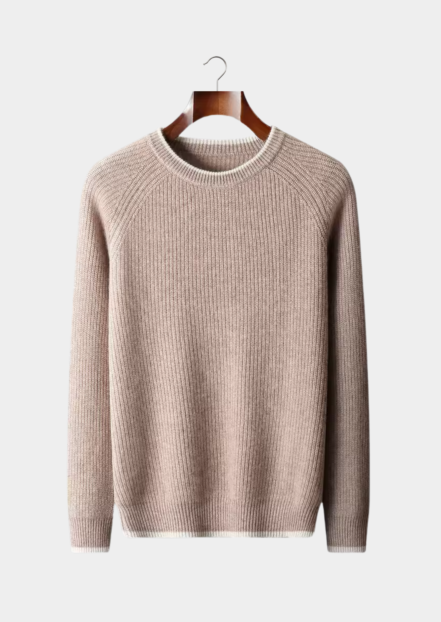 Merino Wool Extra-Fine Crewneck Two-Tone