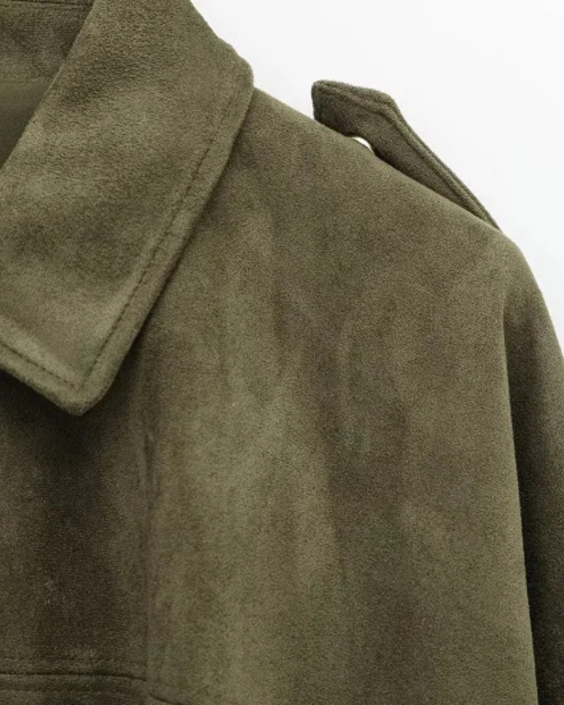 Vintage Suede Bomber Jacket Women