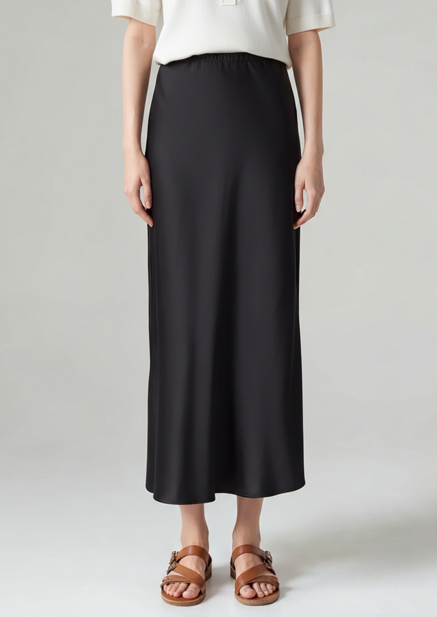 Old Money Silk Midi Skirt Women