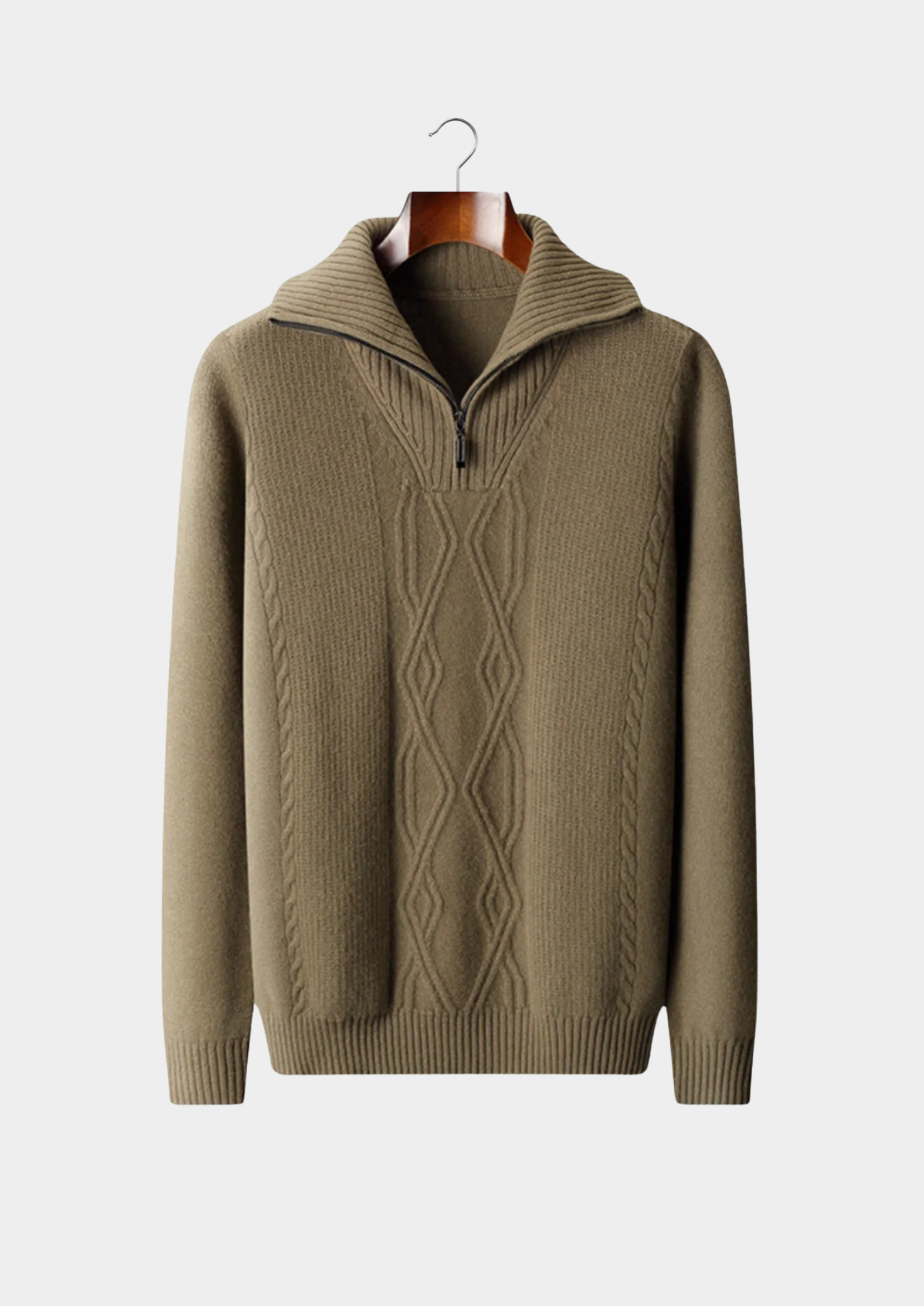 Merino Wool Extra-Fine Half Zip Wool Sweater