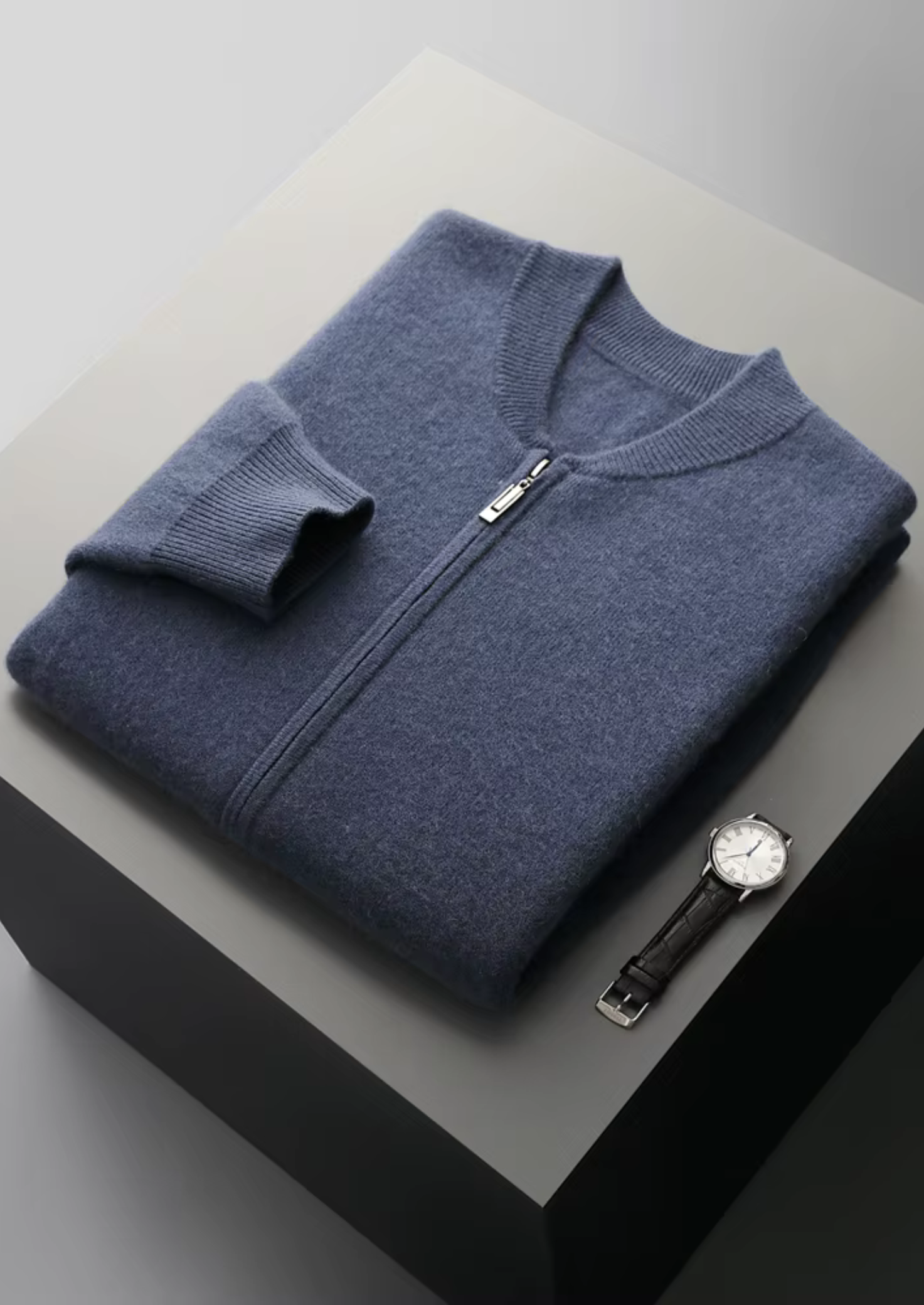 Merino Wool Extra-Fine V-Neck Knit Cardigan