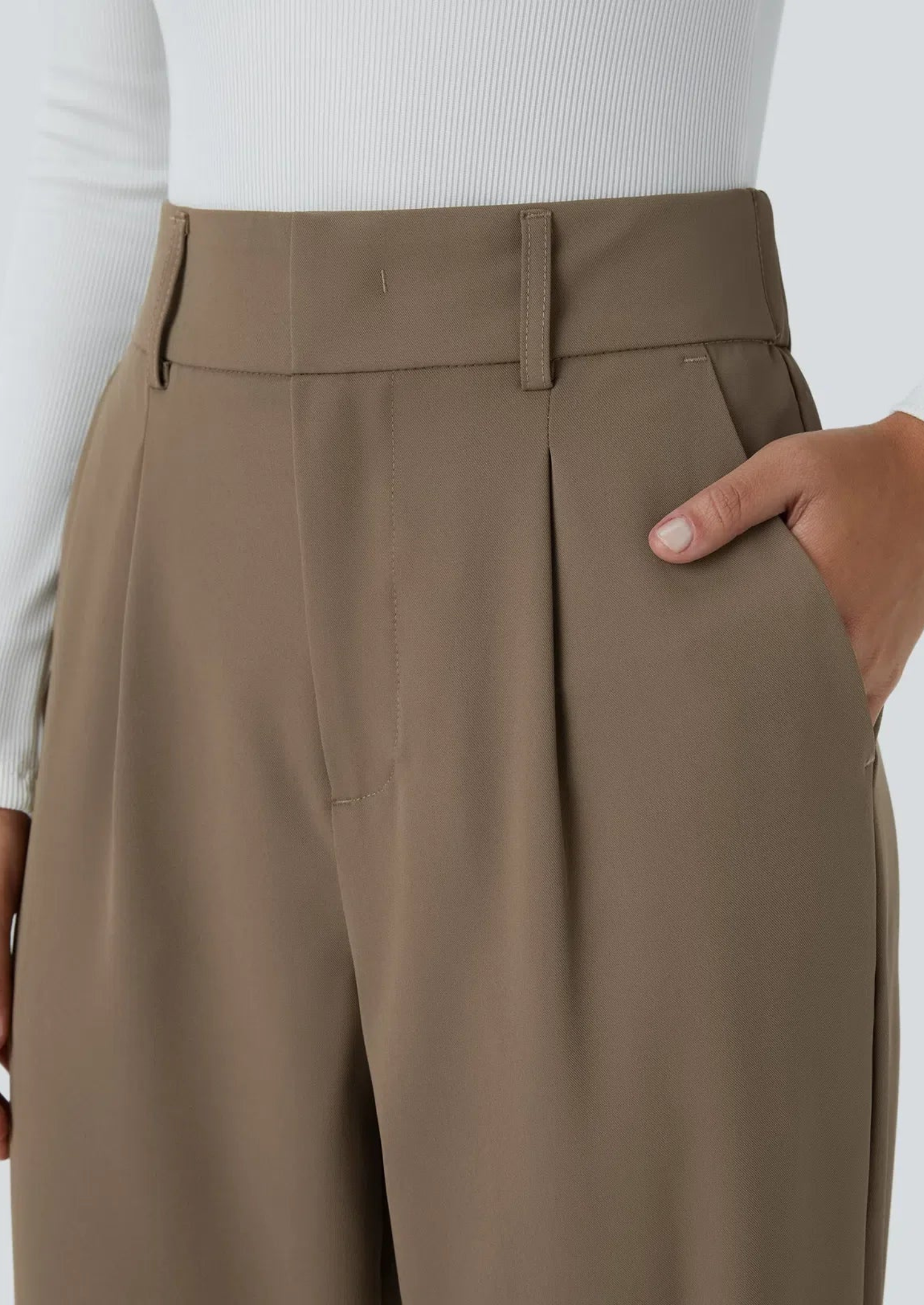 Women’s High-Waist Stretch Slim-Fit Trousers with Side Pockets