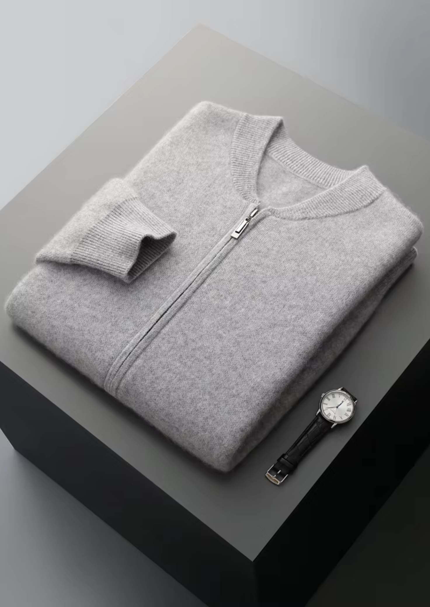 Merino Wool Extra-Fine V-Neck Knit Cardigan