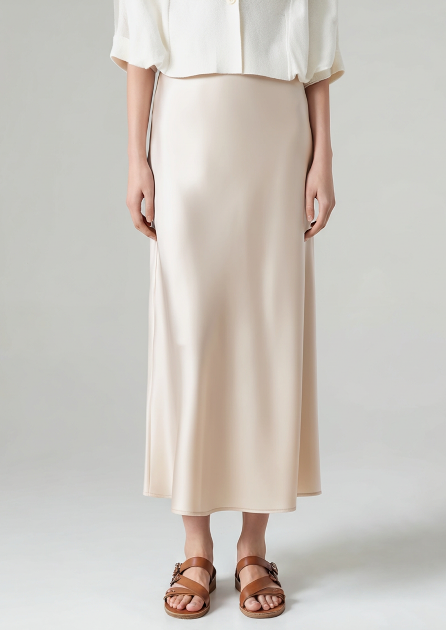 Old Money Silk Midi Skirt Women