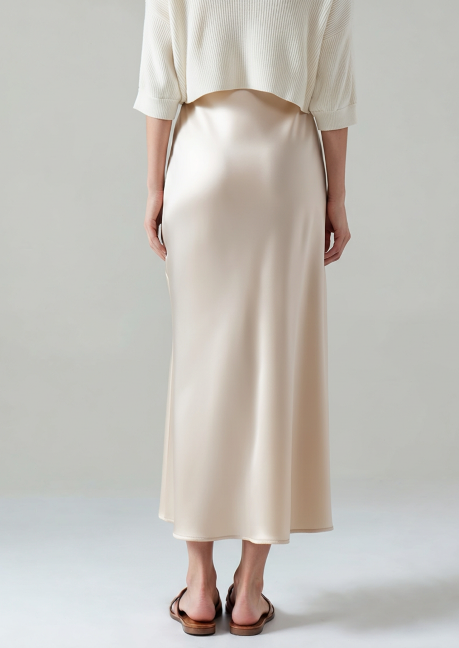 Old Money Silk Midi Skirt Women