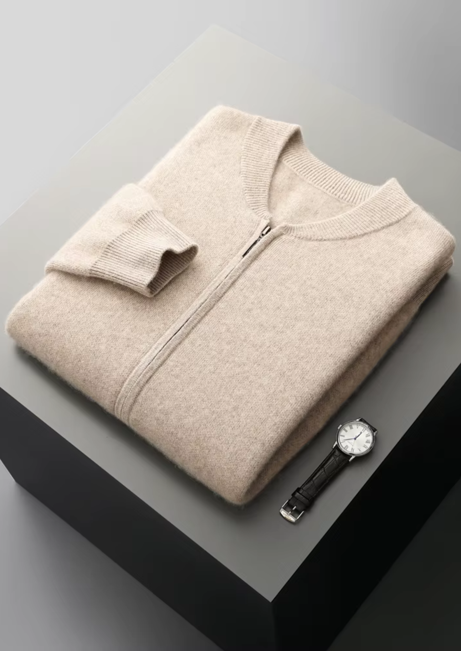 Merino Wool Extra-Fine V-Neck Knit Cardigan