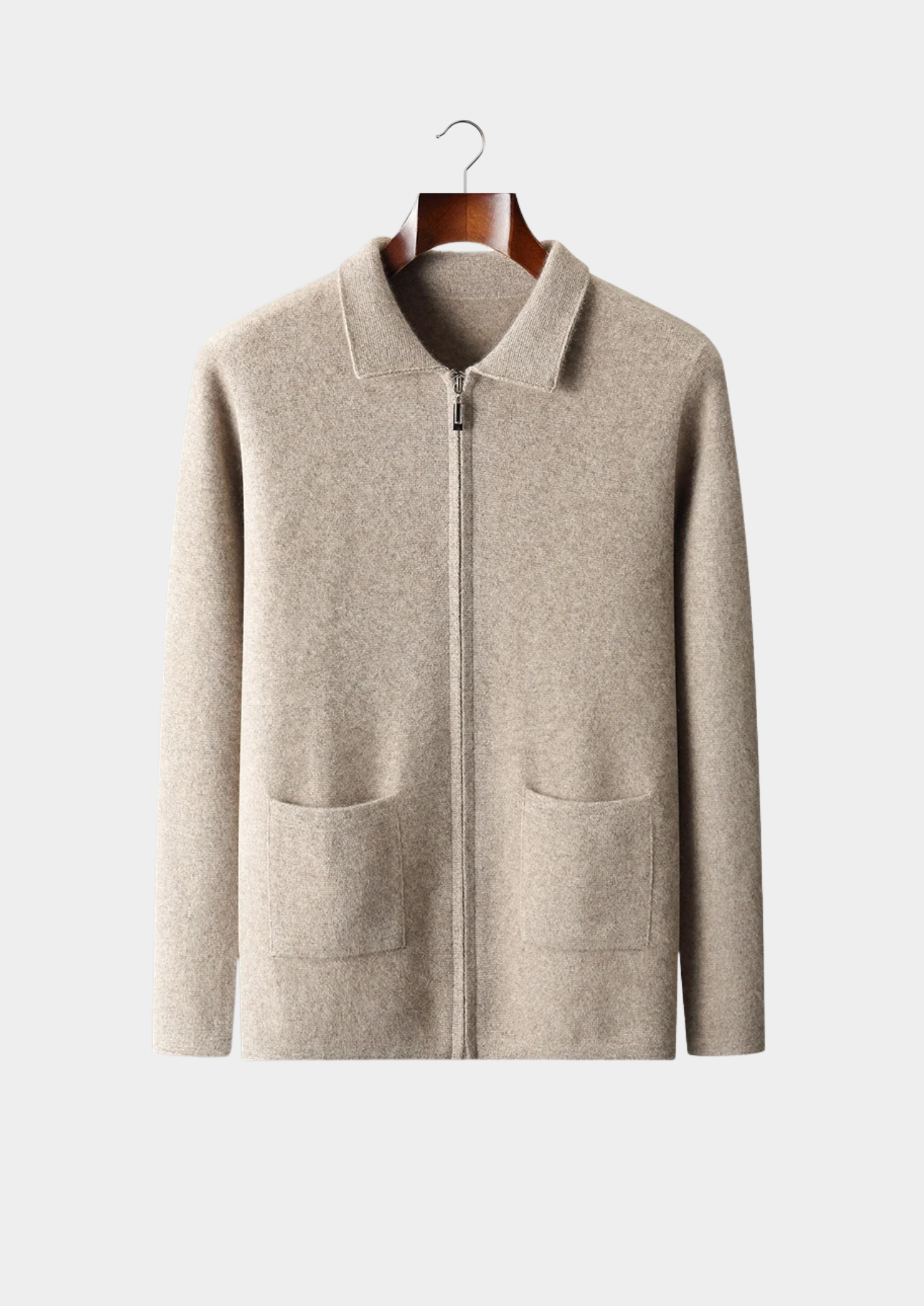 Cashmere Premium Zip Front Cardigan