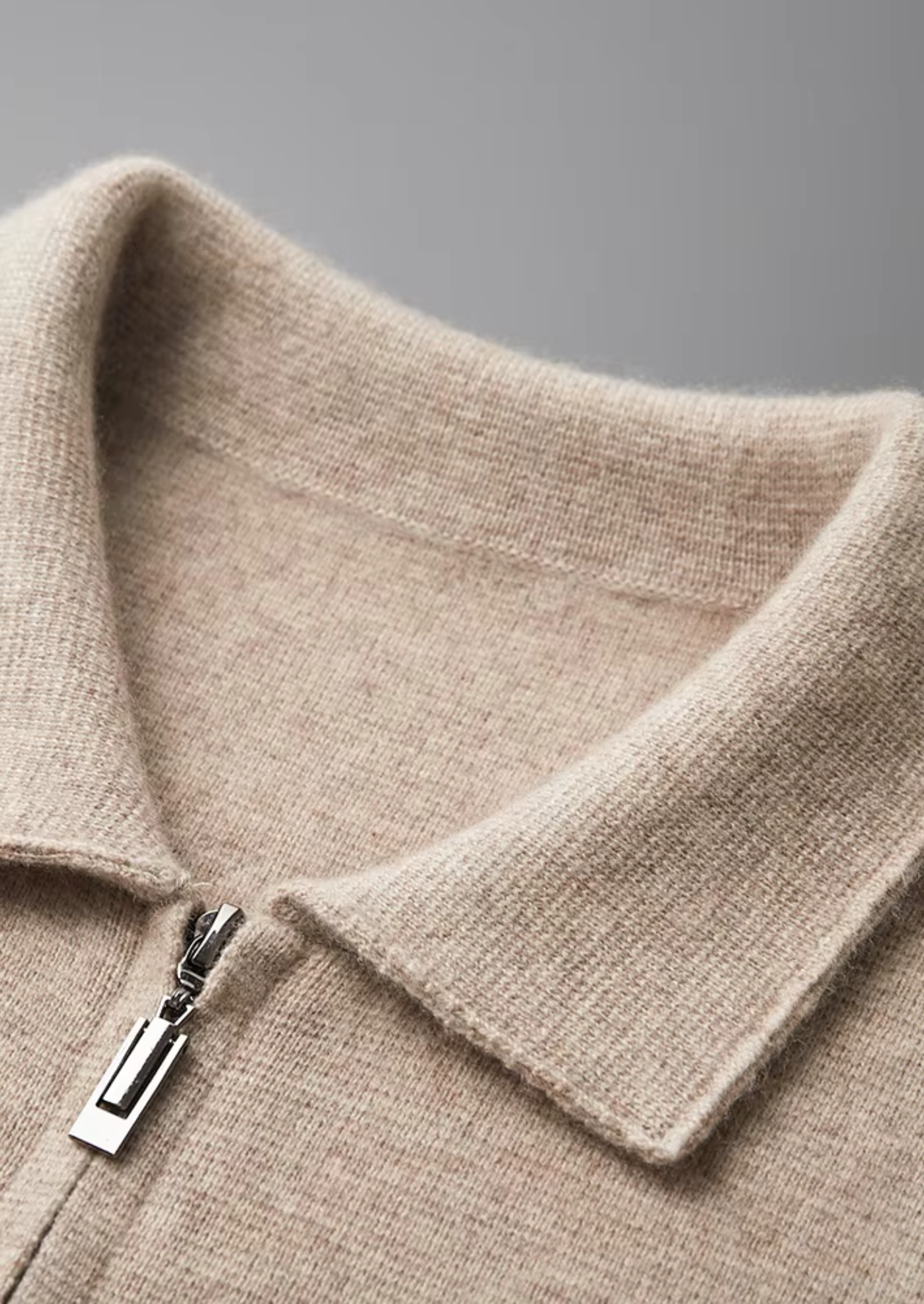 Merino Wool Extra-Fine Polo Knit Cardigan