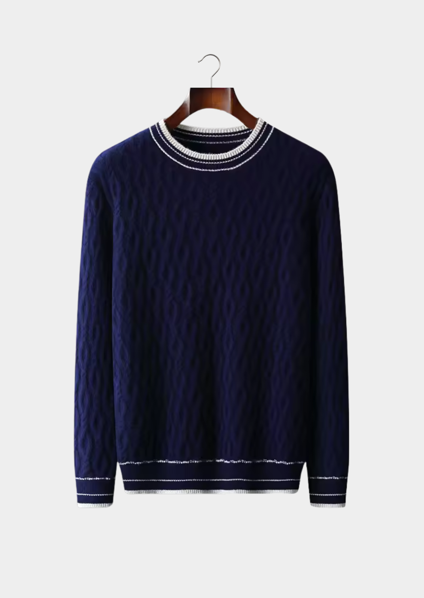 Extra-Fine Merino Wool Jacquard Knit Crewneck