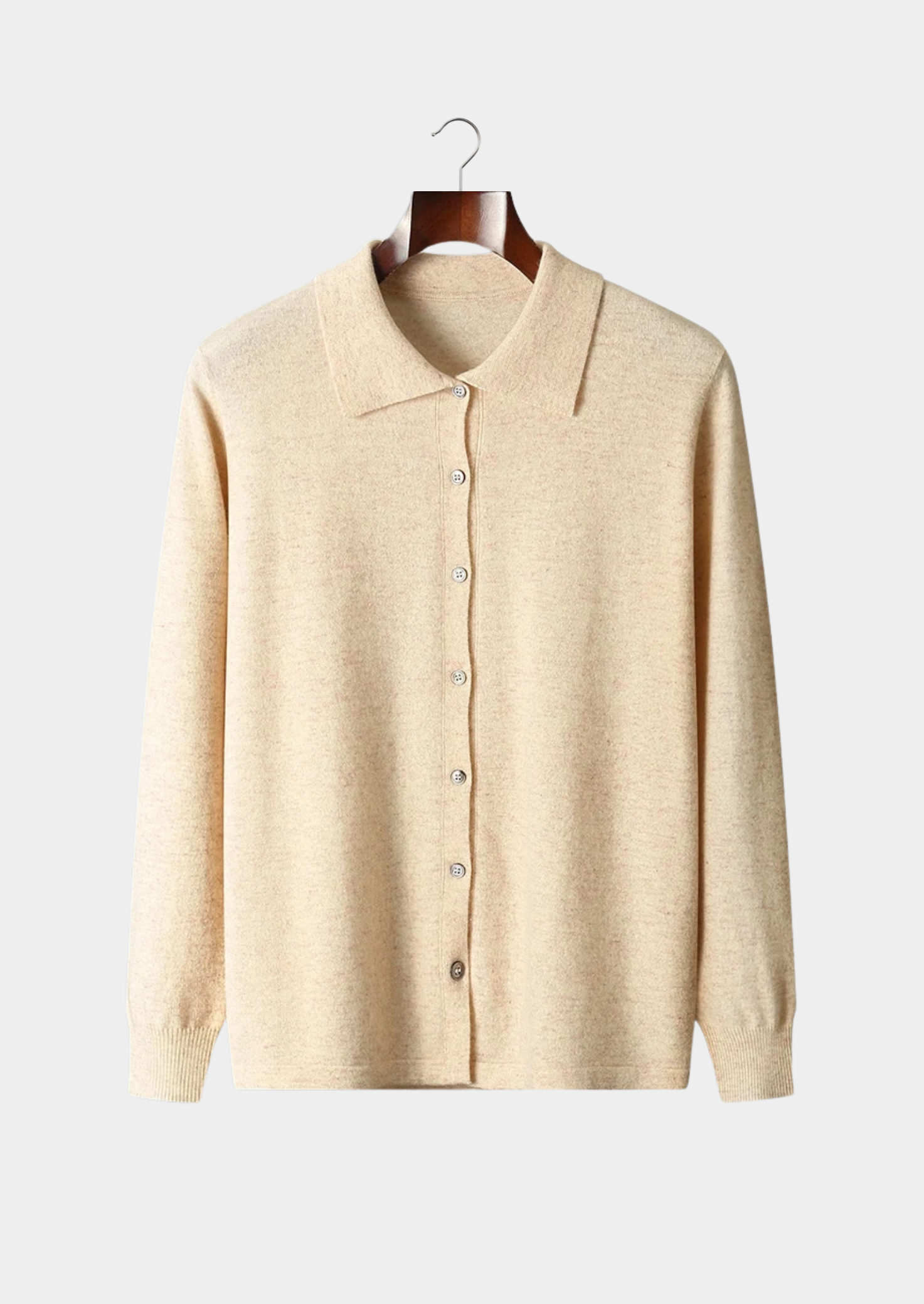Merino Wool Pure Extra-Fine Polo Style Cardigan