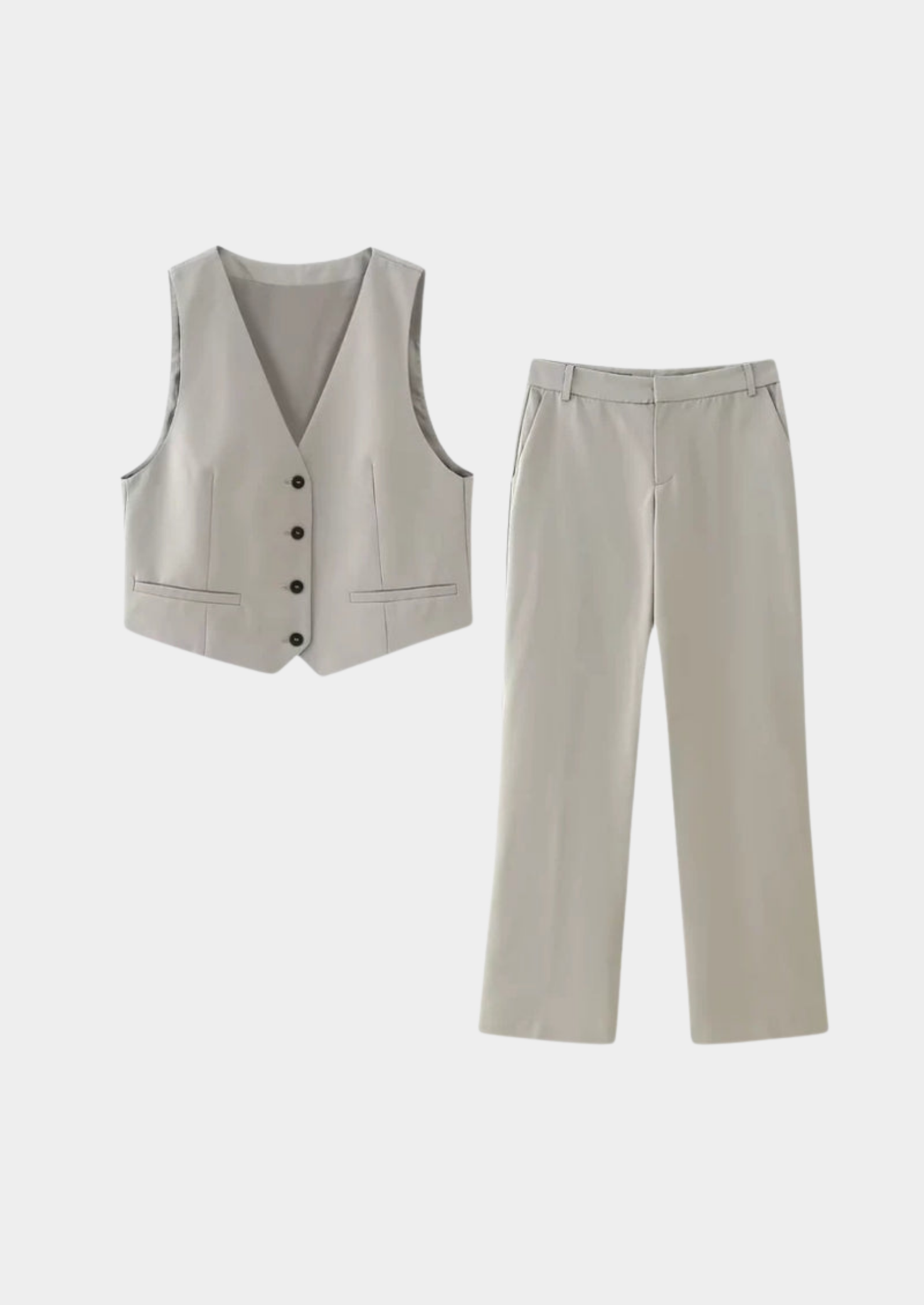 Classic Wide-Leg Trouser & Vest Set Women