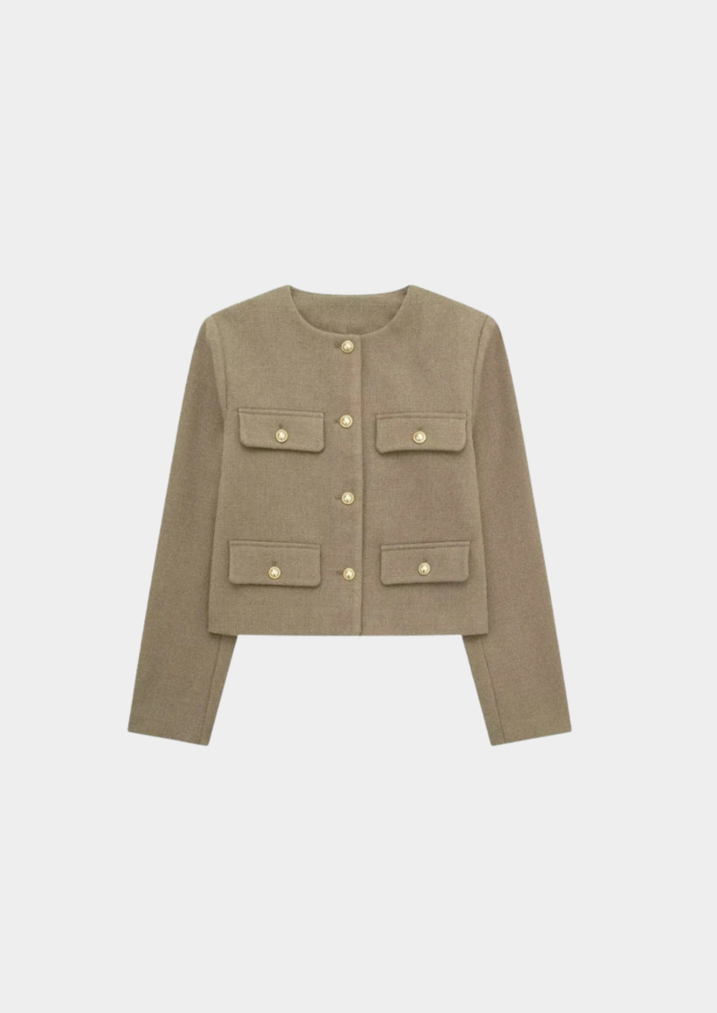 Cropped Blazer with Gold Buttons Women