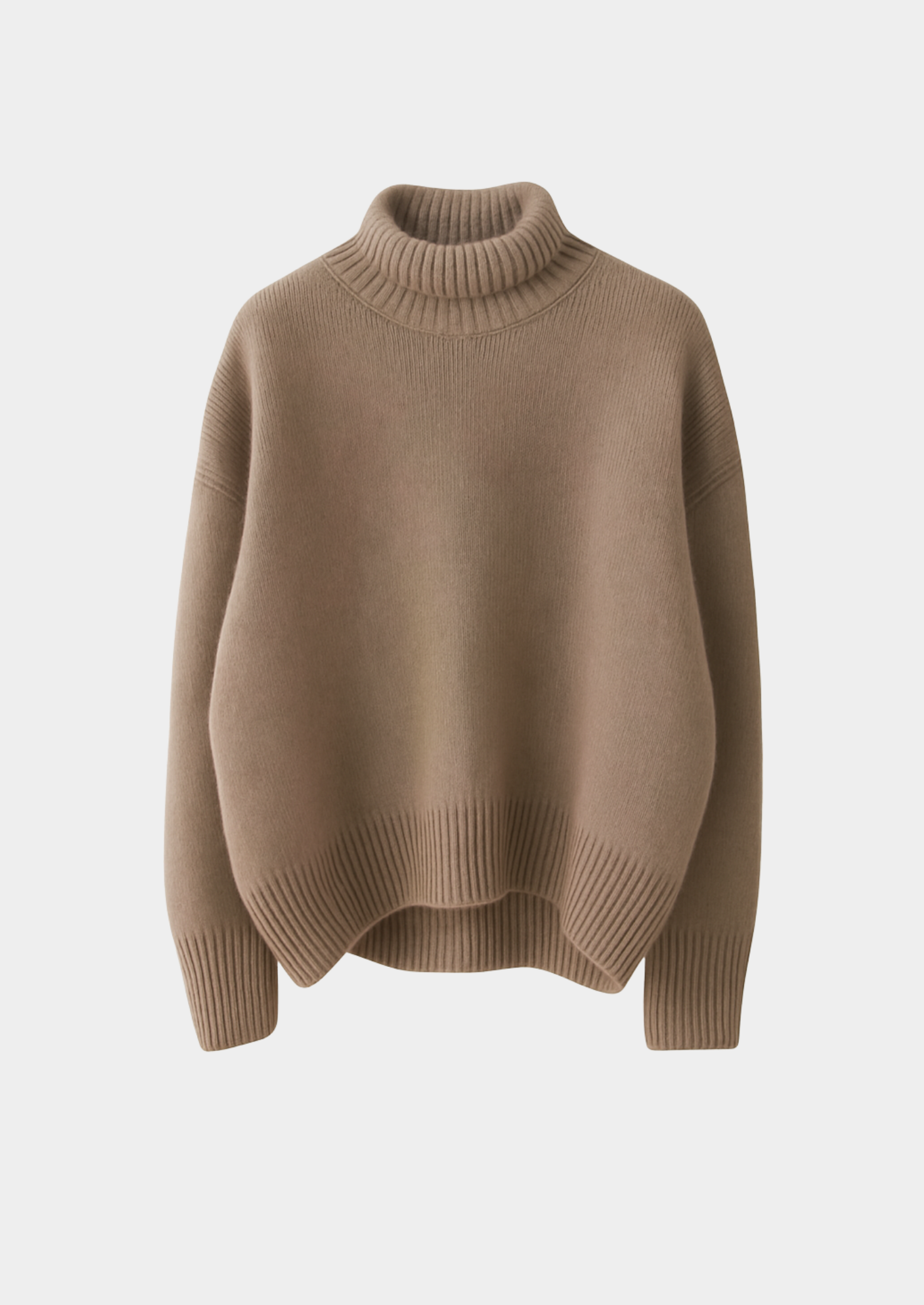 Ribbed Turtleneck Knit Blend Sweater Women