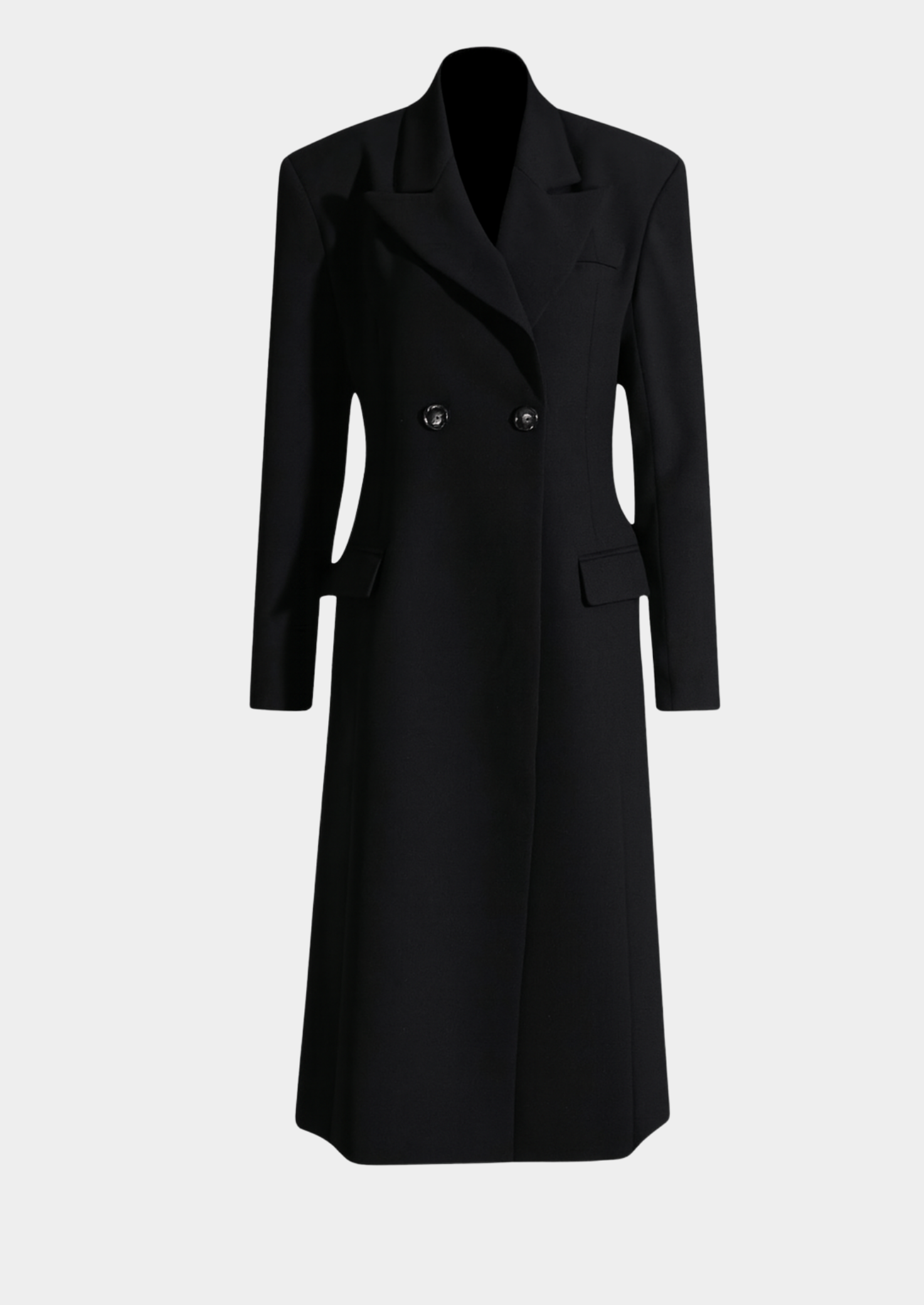 Structured Longline Black Coat Women
