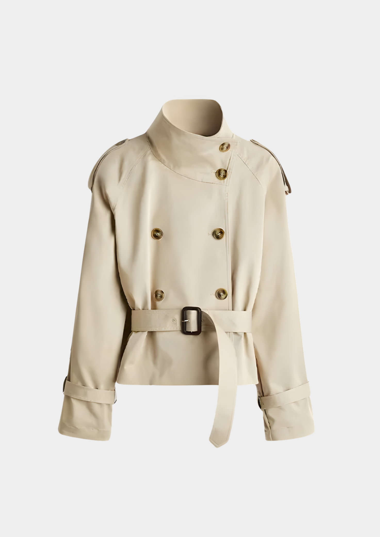 Refined Belted Short Trench Coat Women