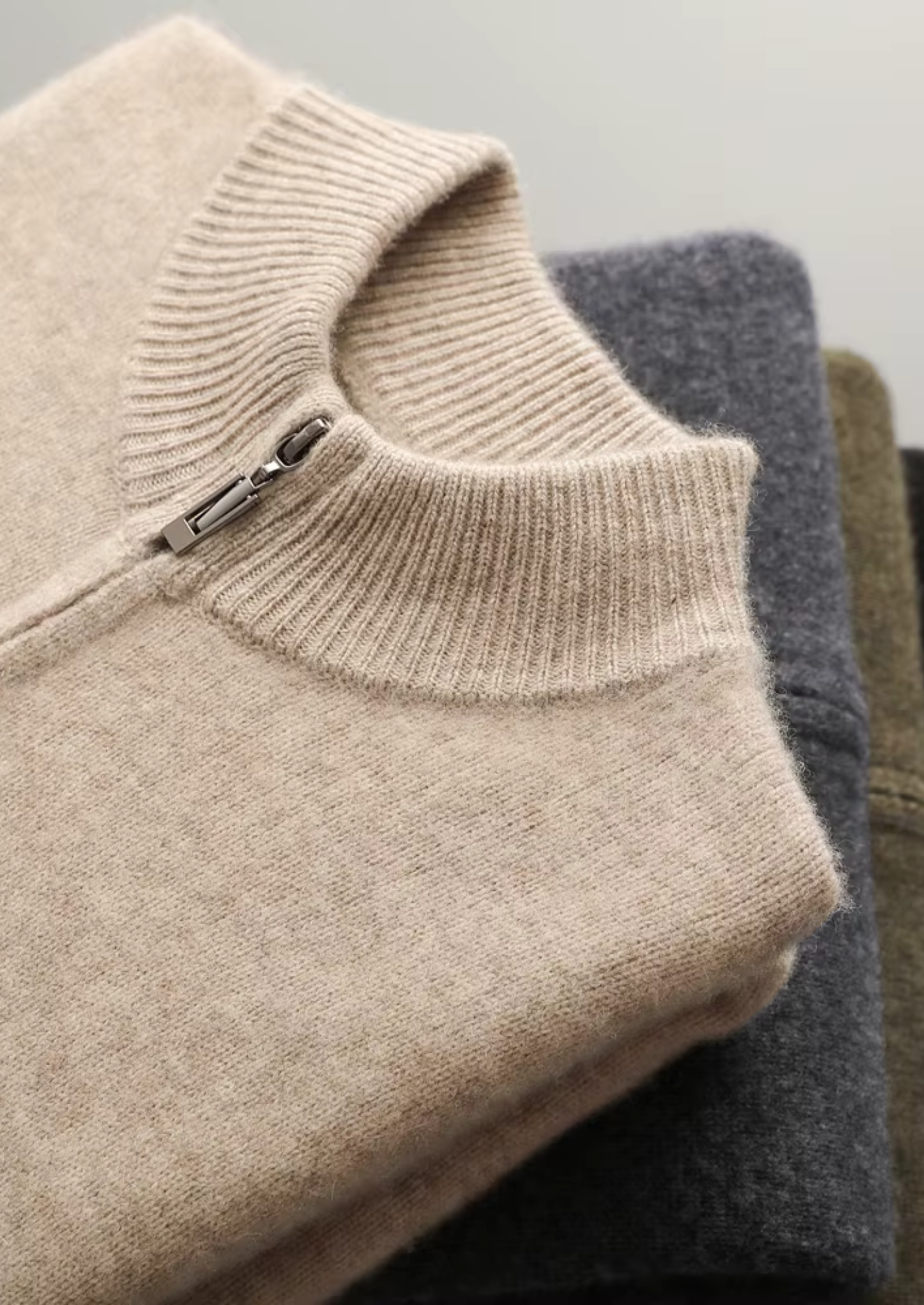 Merino Wool Extra-Fine Knit Cardigan With Zip