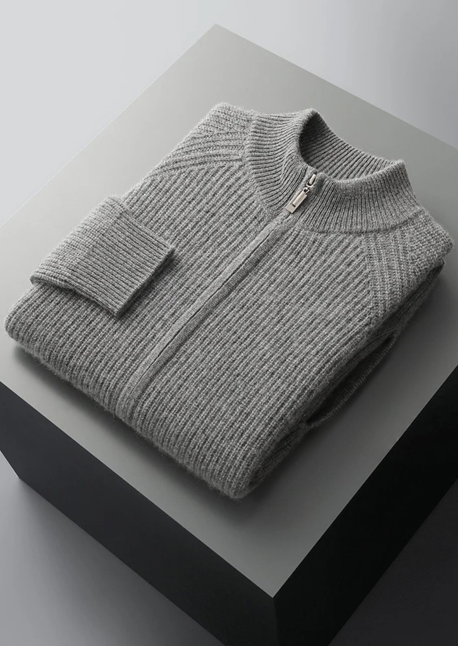 Cashmere Ribbed Classic Cardigan