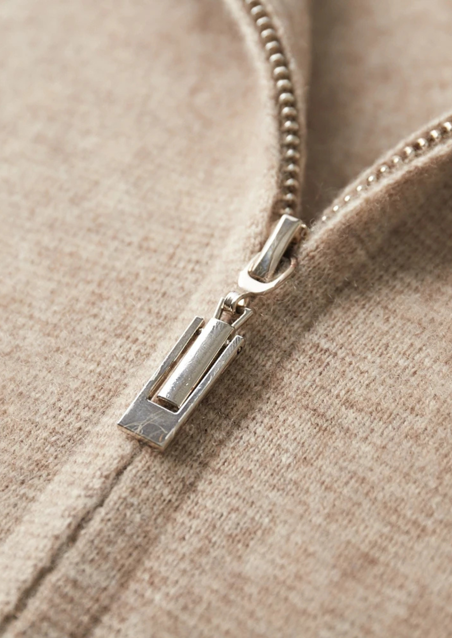 Cashmere Premium Zip Front Cardigan