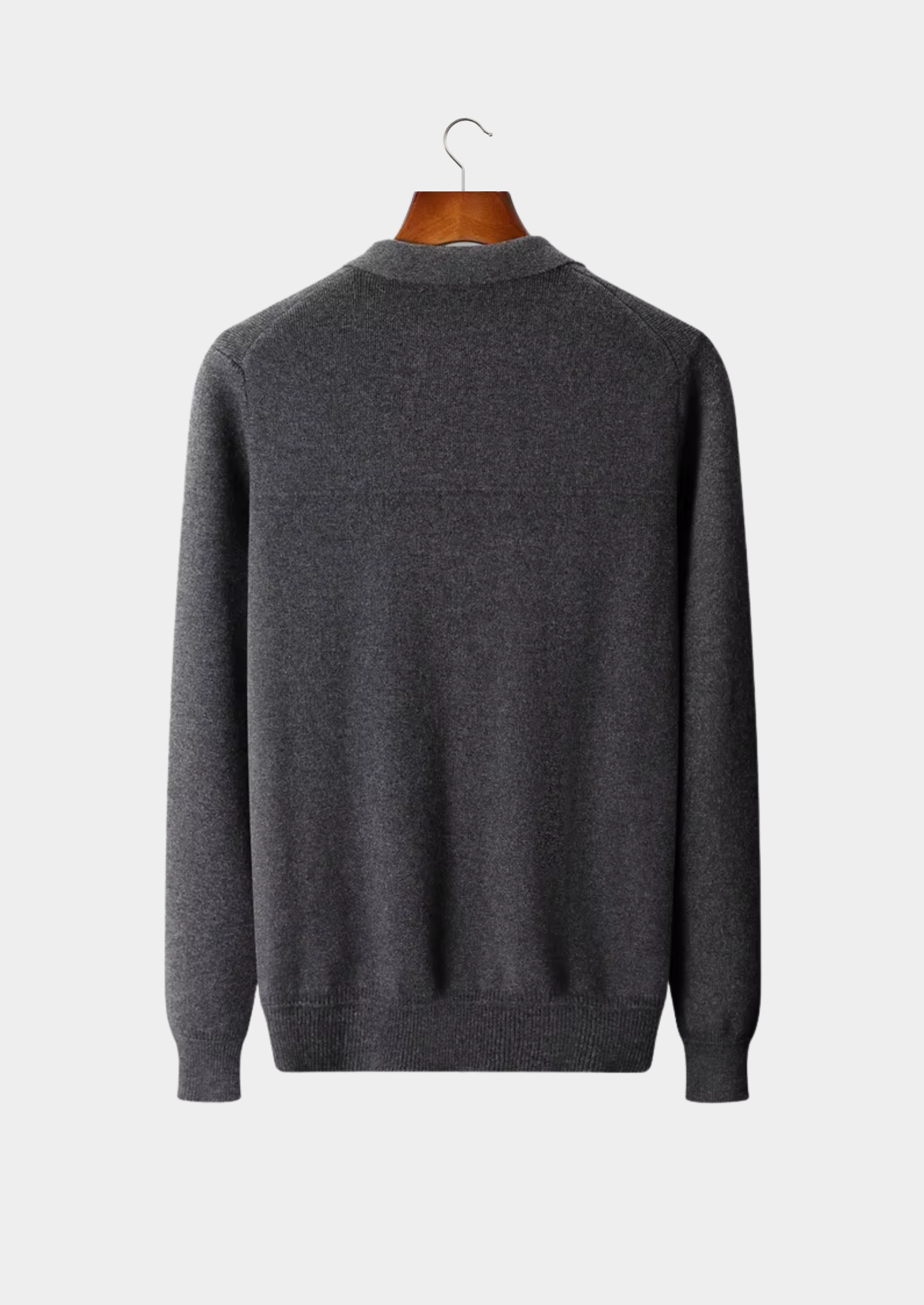 Men’s Merino Wool Ribbed Knit Polo Cardigan