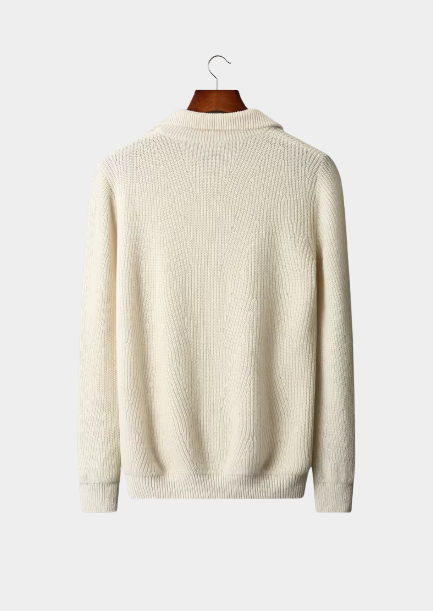 Men’s Extra-Fine Merino Wool Textured Half-Zip Knit Sweater