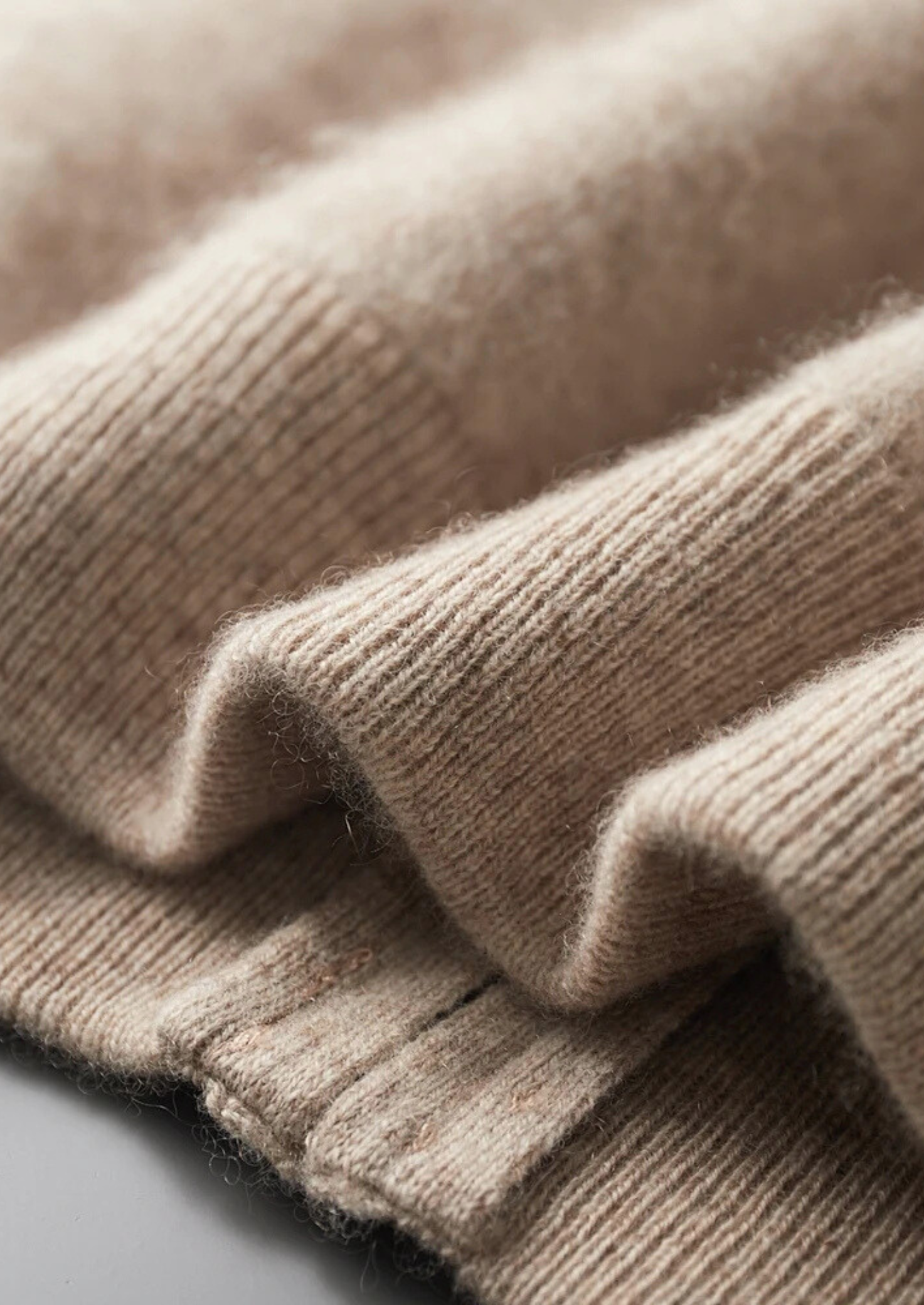 Men’s Double Tone Knit Zip Cardigan in Cashmere