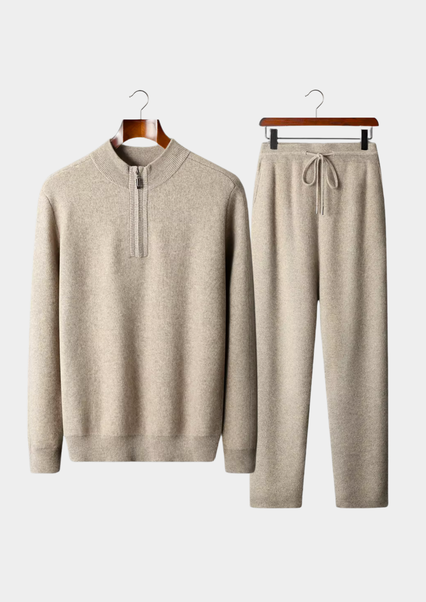Premium Cashmere Half Zip Set
