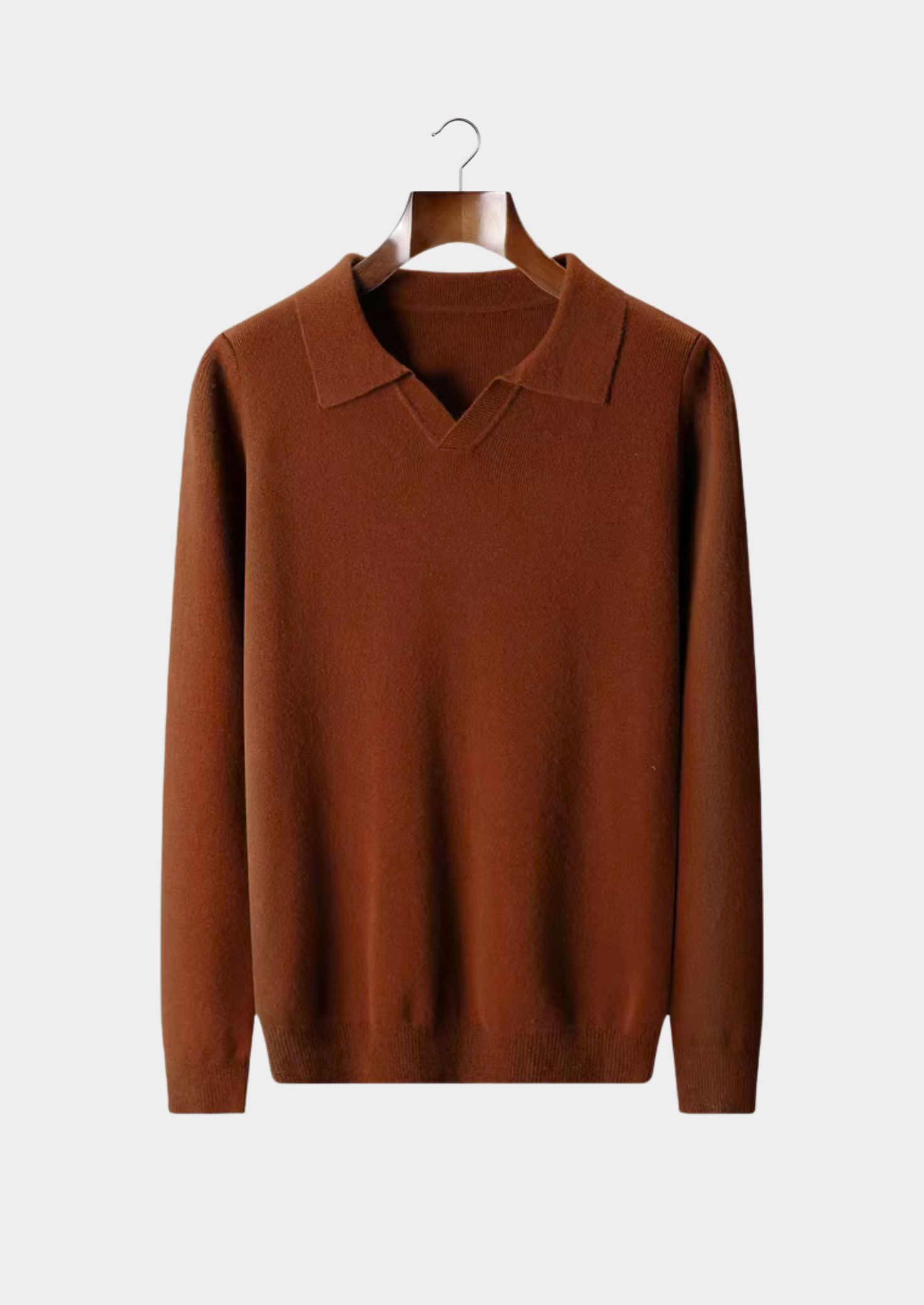 Men’s Extra-Fine Merino Wool Buttonless Polo Knit Sweater