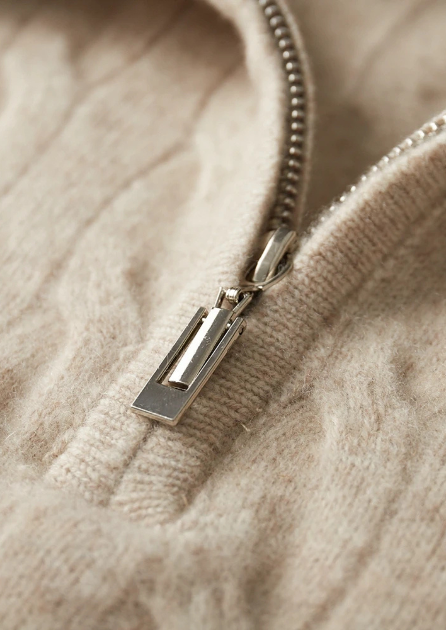 Men’s Half-Zip Cable Knit Sweater in Extra-Fine Merino Wool