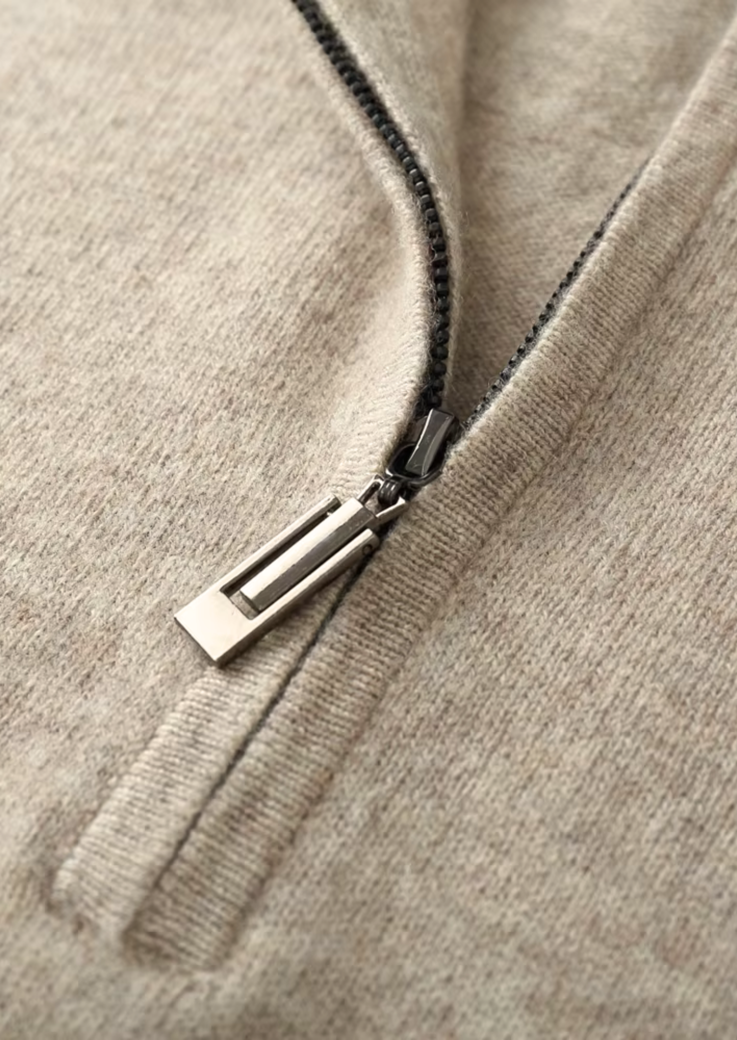 Merino Wool Extra-Fine Half Zip Knit Sweater