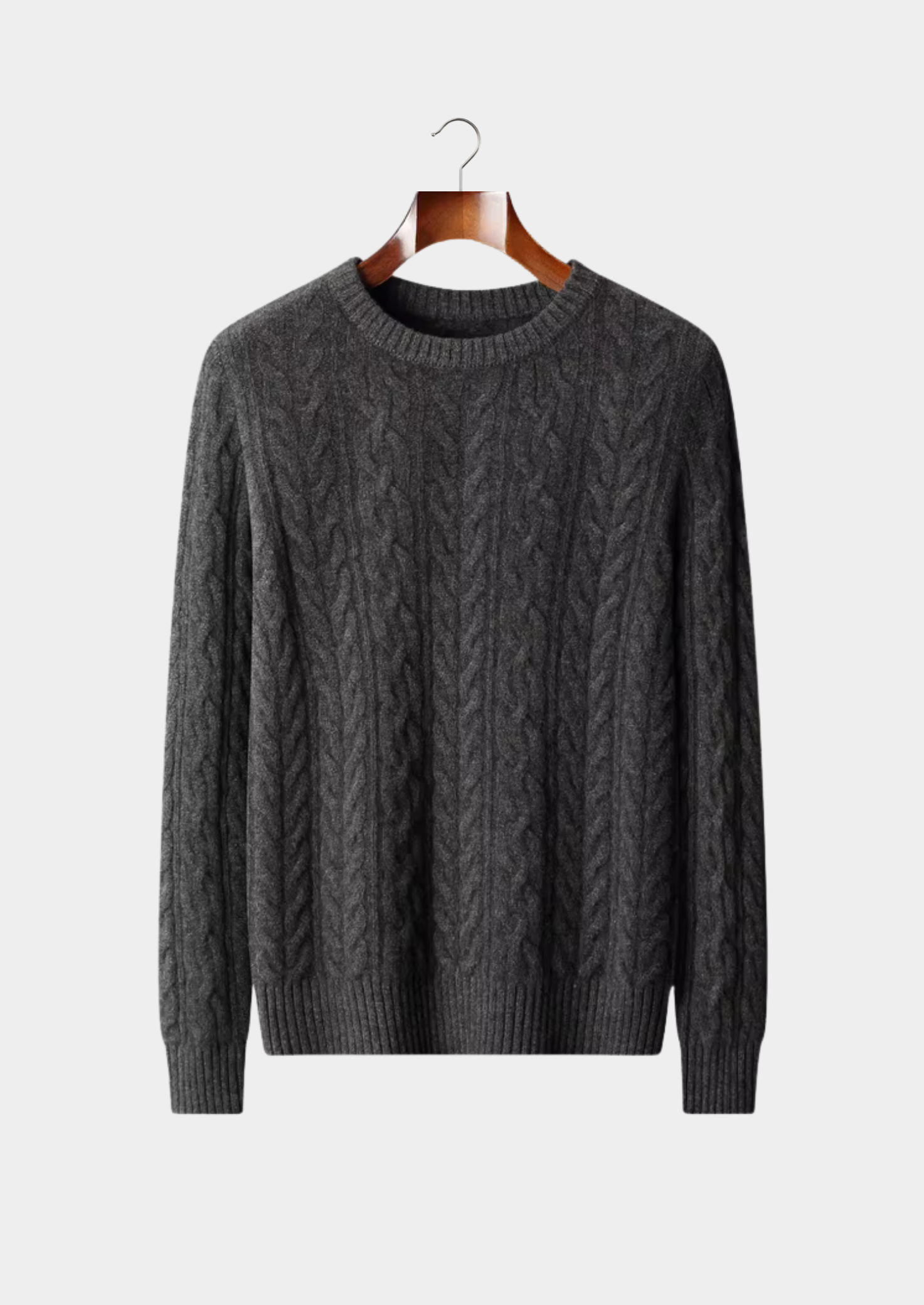 Men’s Extra-Fine Merino Wool Textured Gable Knit Crewneck Sweater