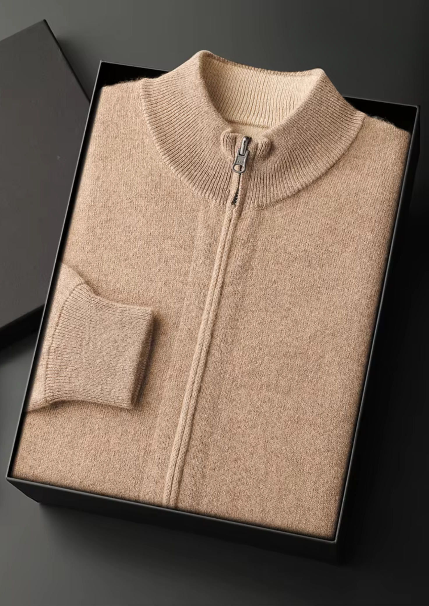 Merino Wool Extra-Fine Knit Zip Cardigan