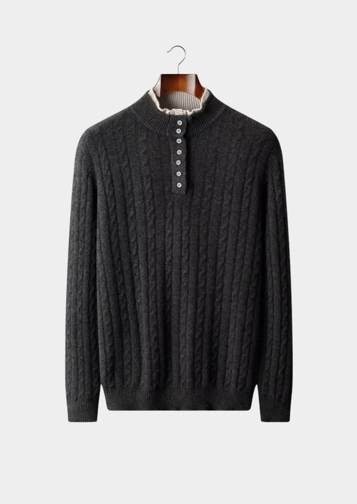 Men’s Merino Wool Classic Knit Henley Sweater
