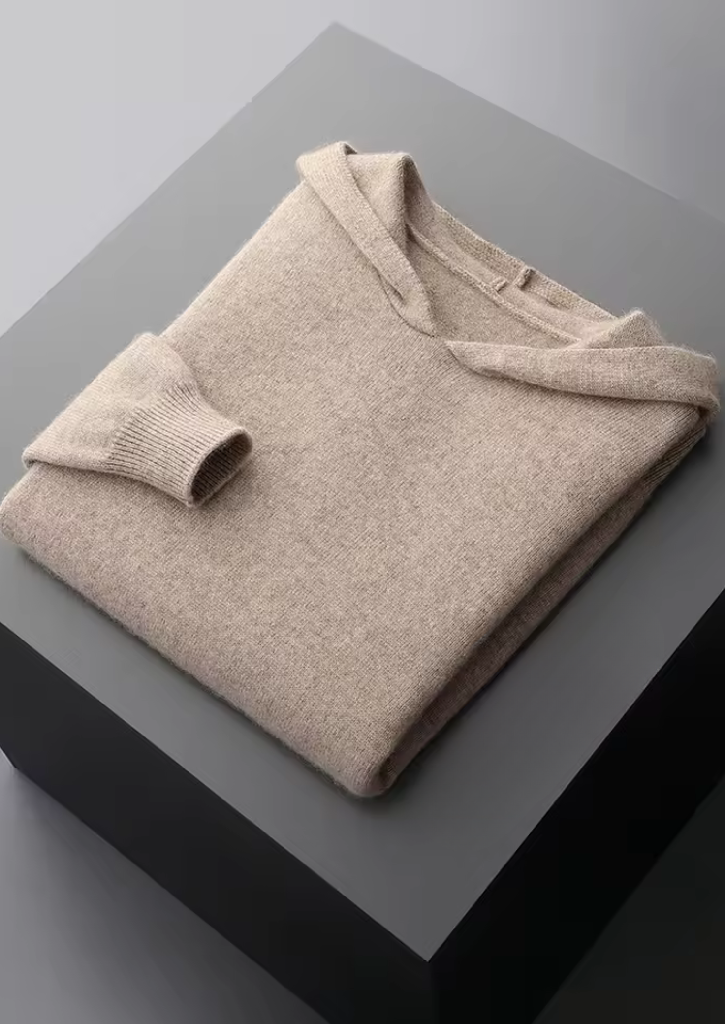 Men’s Cashmere Knit Pullover Hoodie