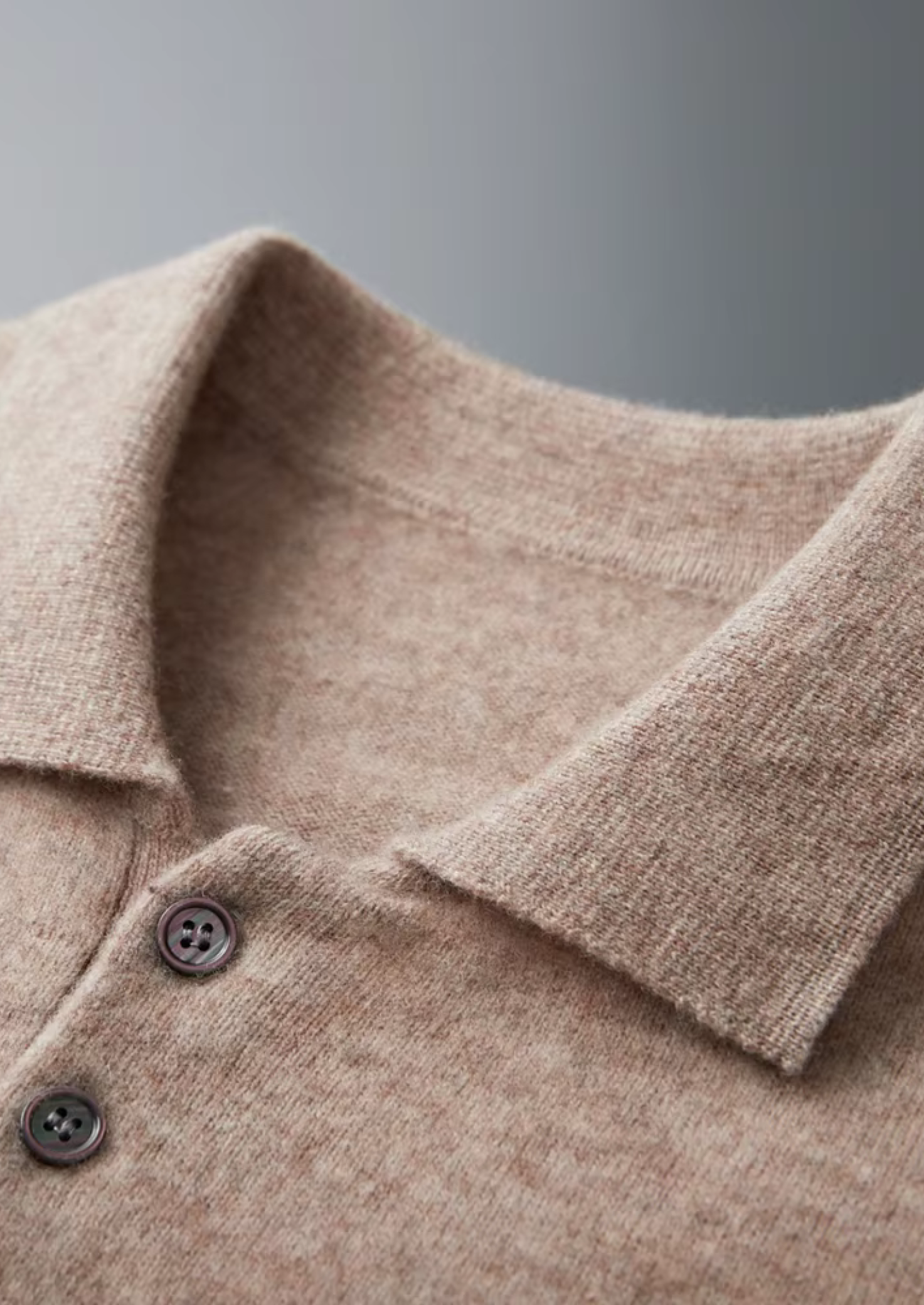 Merino Wool Extra-Fine Classic Polo Sweater