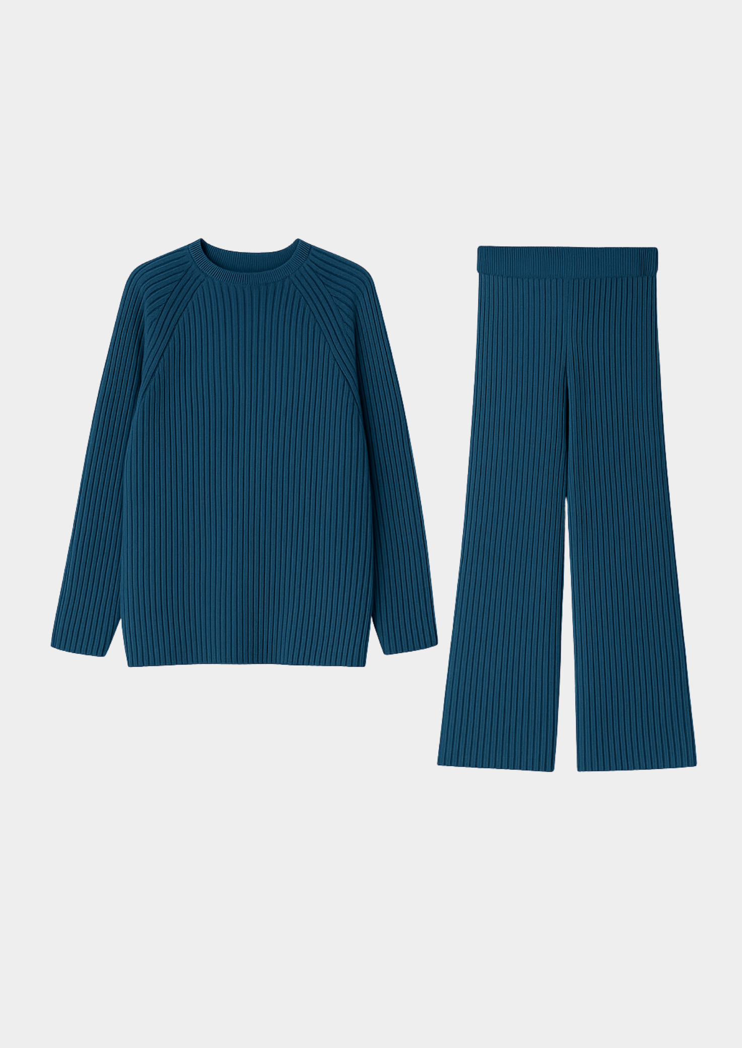 Ribbed Knit Loungewear Set Women