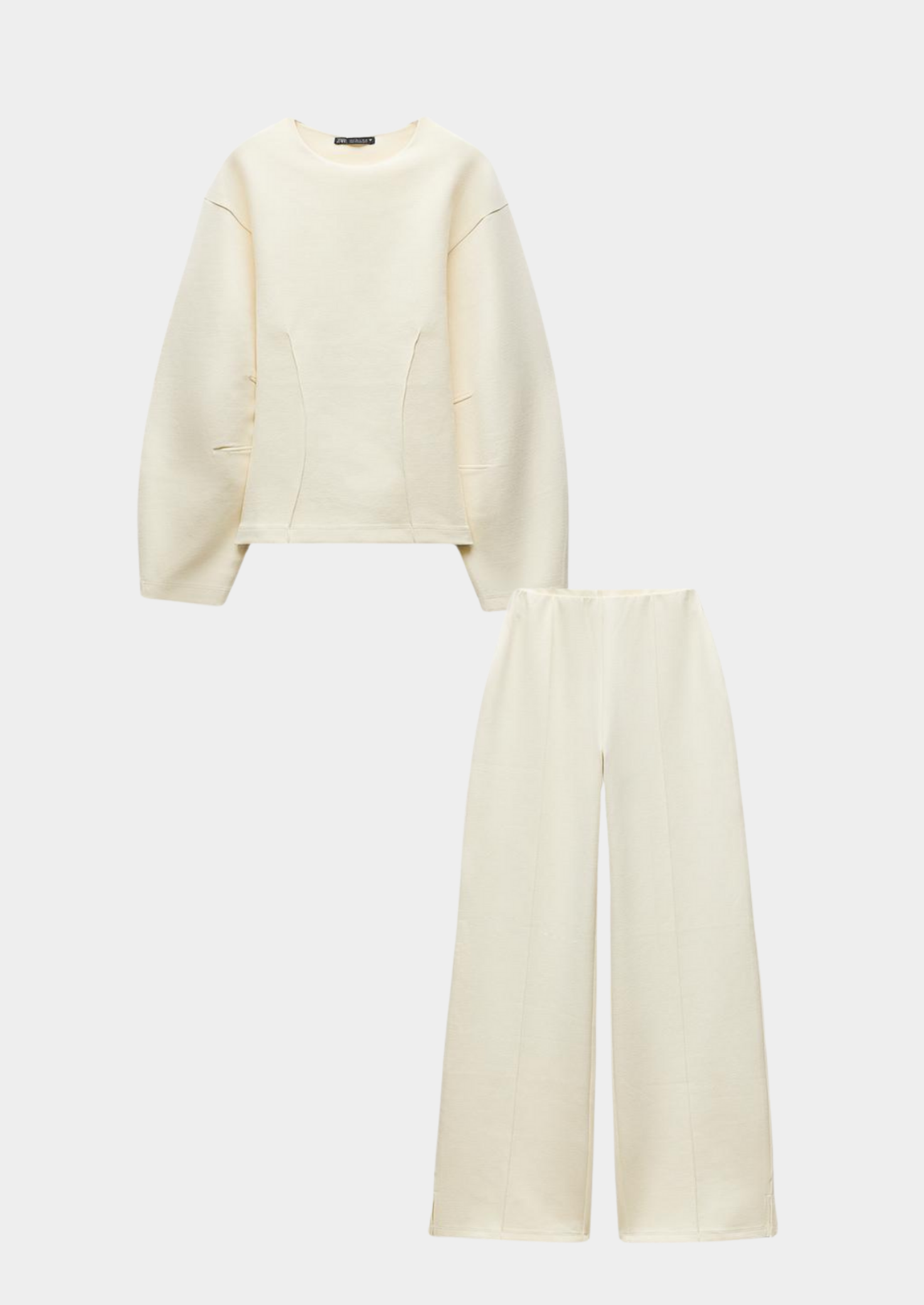 Women's Two-Piece Relaxed Fit Set with Wide-Leg Pants