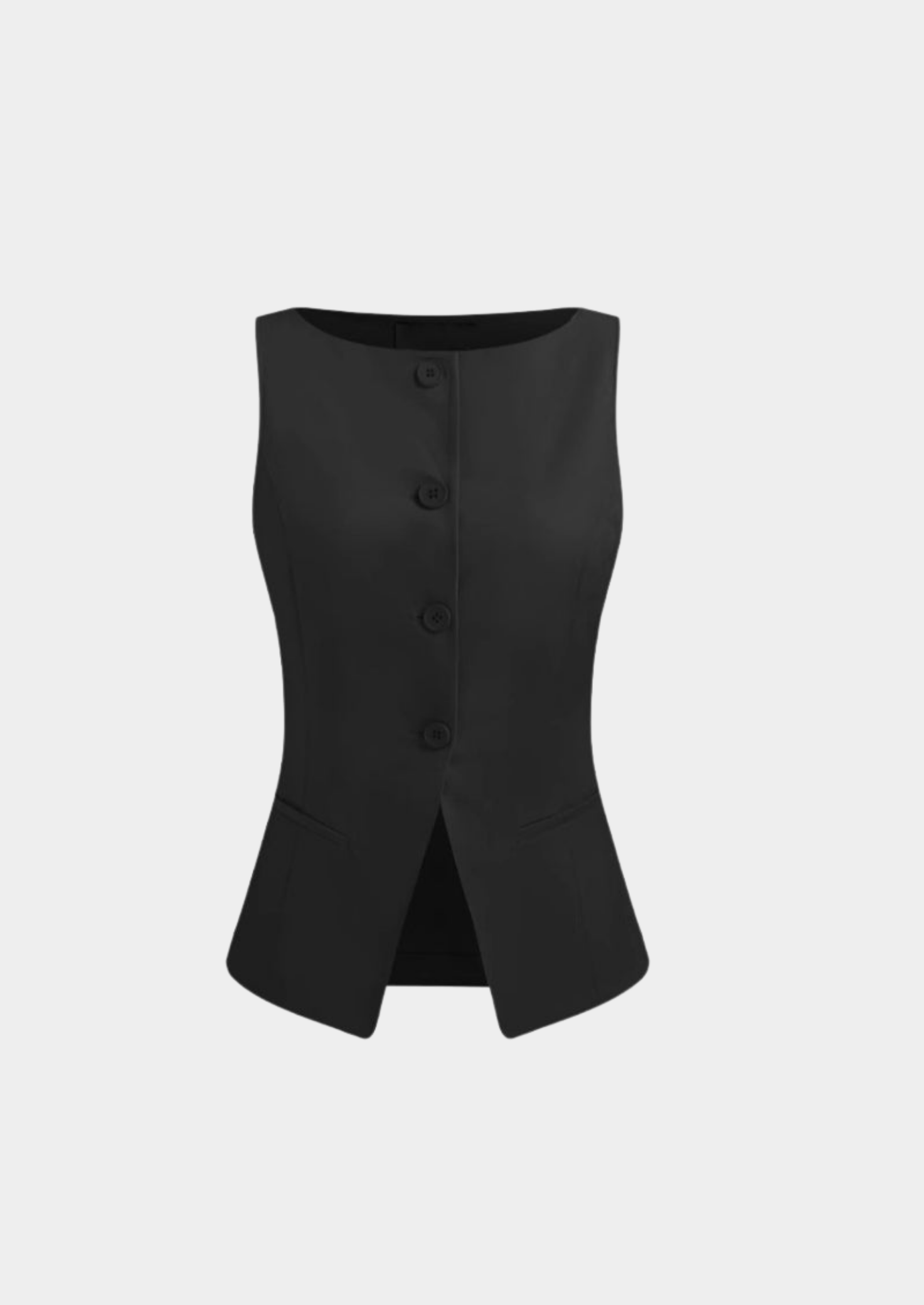 Sleeveless Tailored Button-Front Vest Women