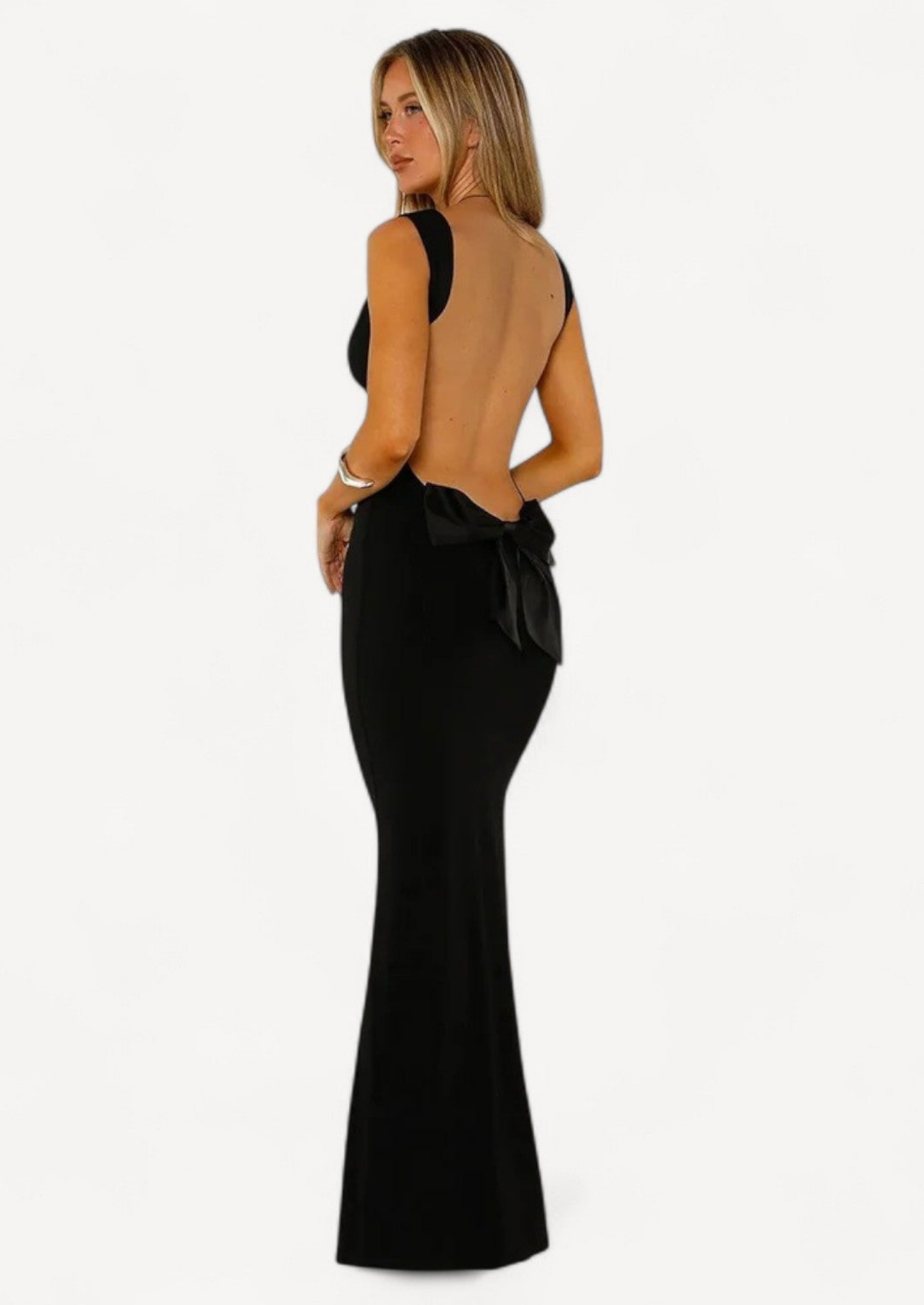 Backless Bow-Tie Maxi Dress Women