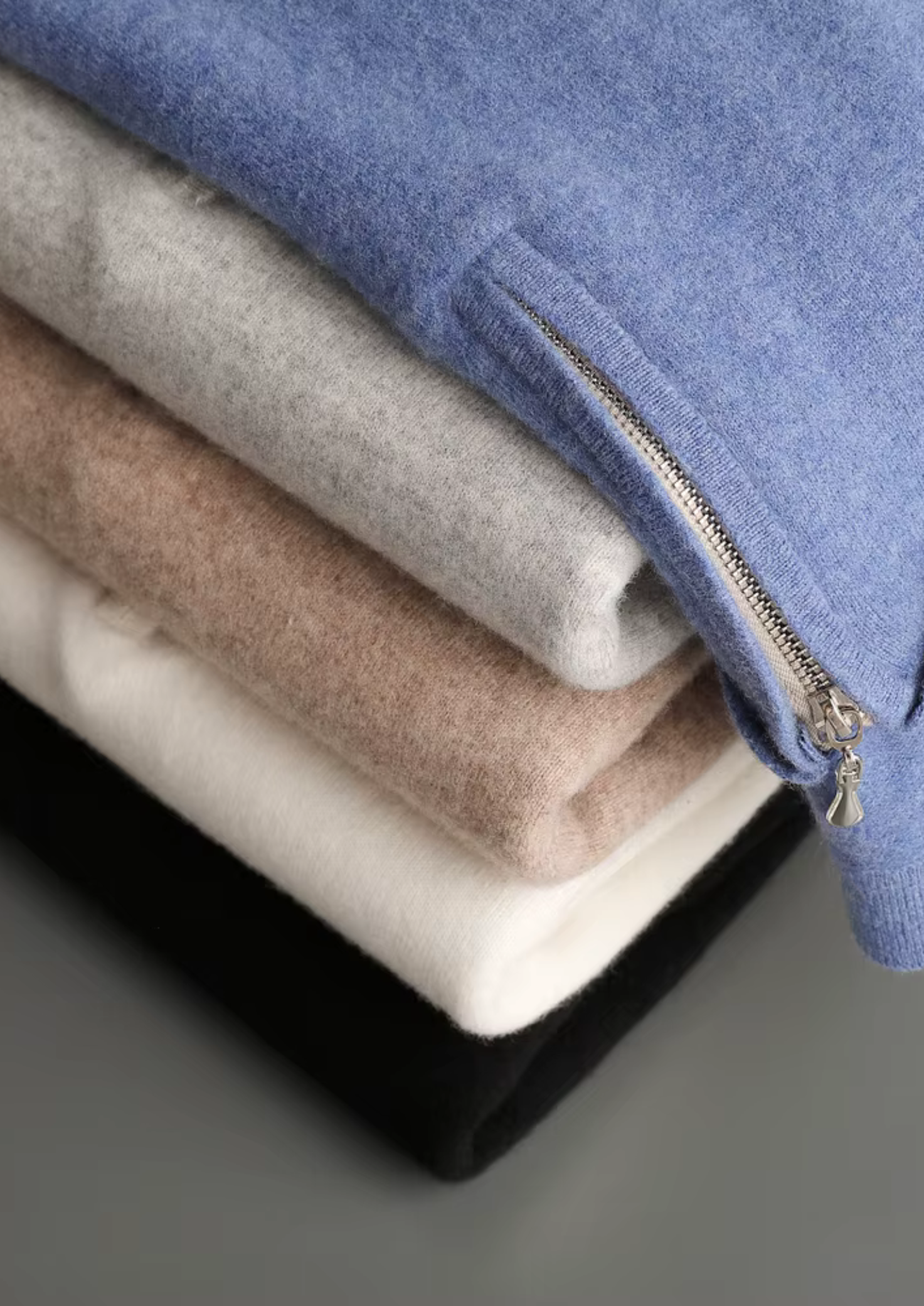 Merino Wool Extra-Fine Half Zip Polo Top