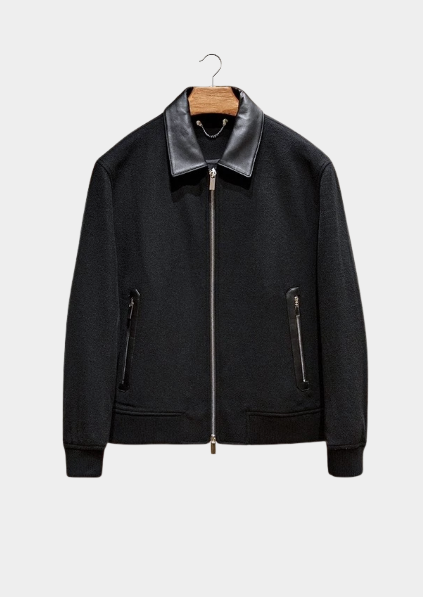 Men’s Zip-Up Bomber Jacket in Cashmere